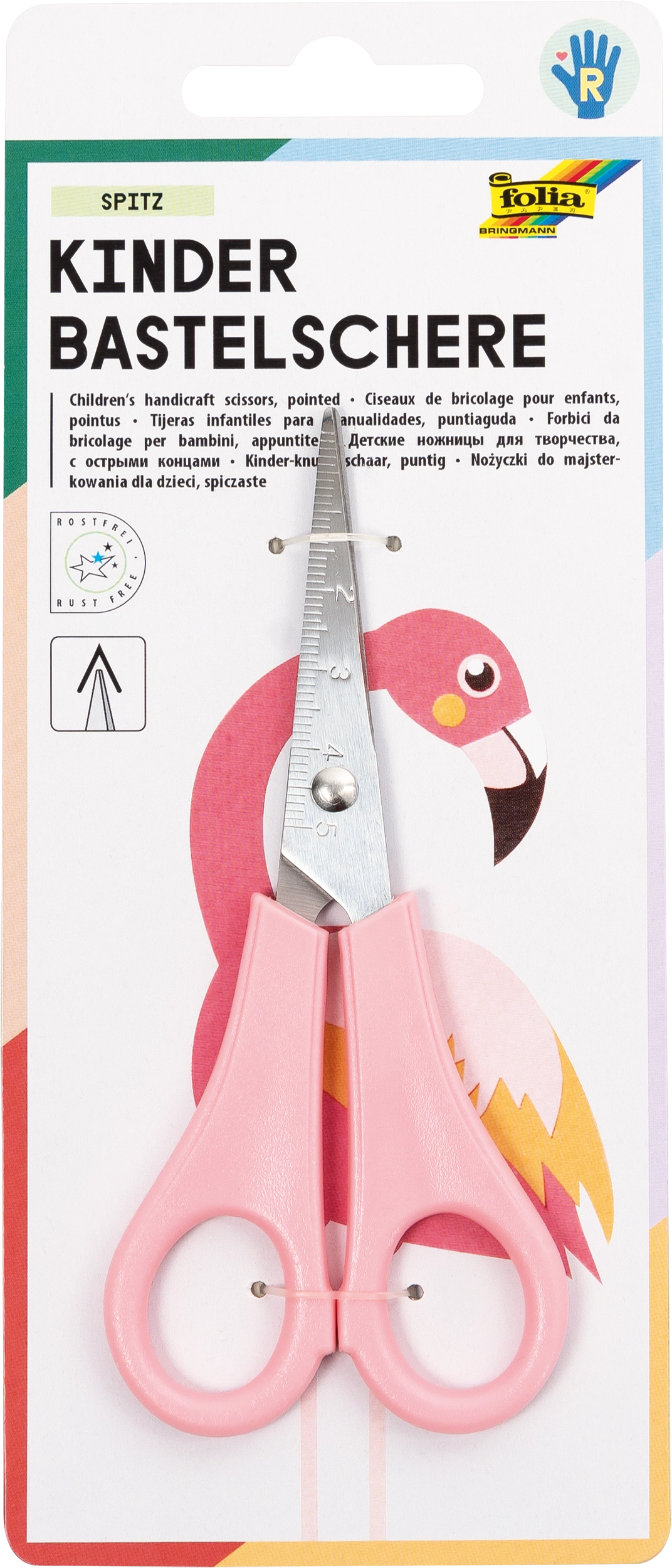Children Craft Scissors , Pointed, right-handed, 13,5 cm, 1 pair of scissors