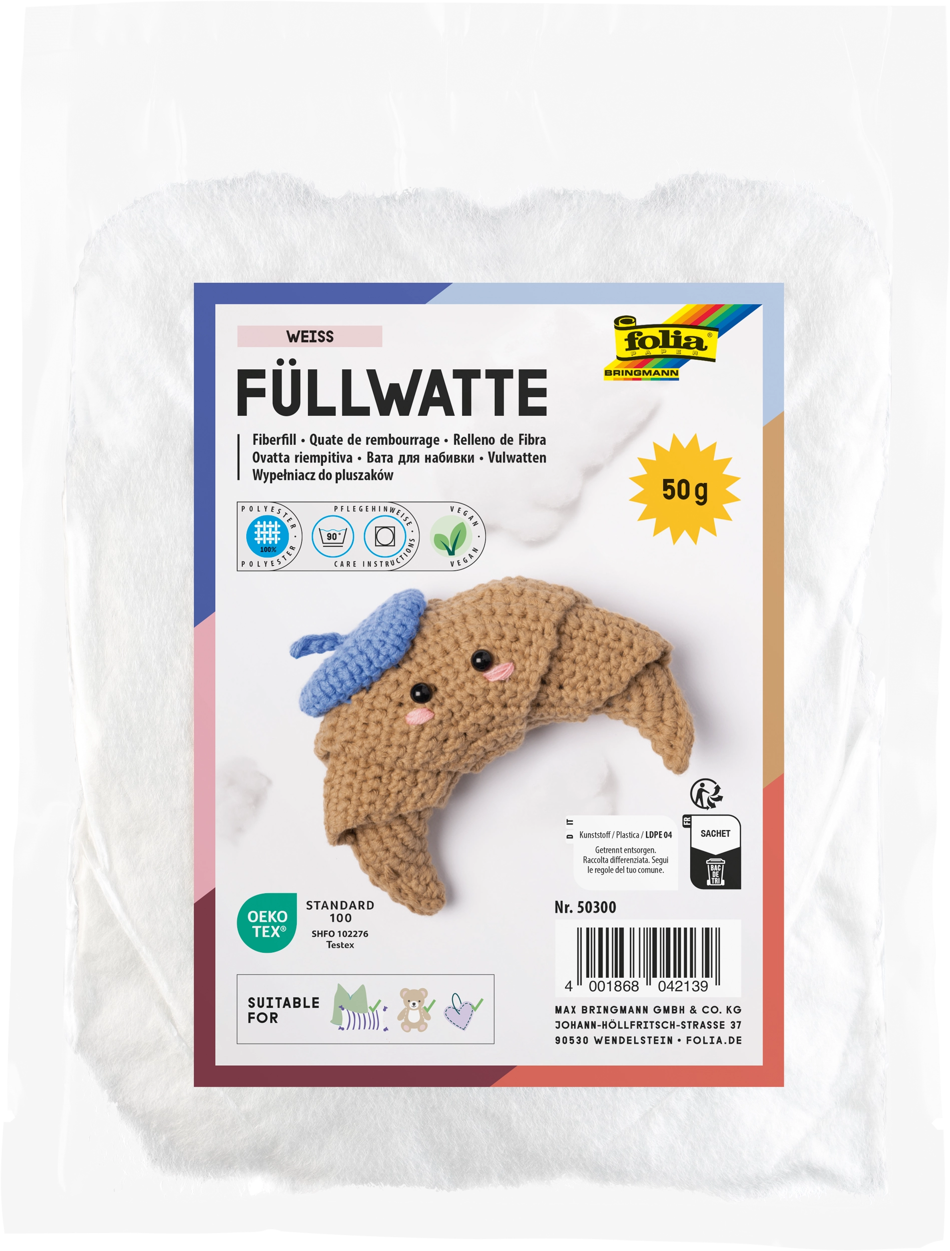 Füllwatte, Weiß