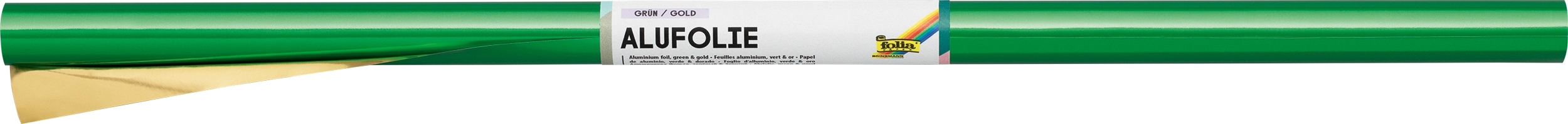 Aluminium Foil Double-Sided, Green / Gold, 50 x 78 cm, 1 roll