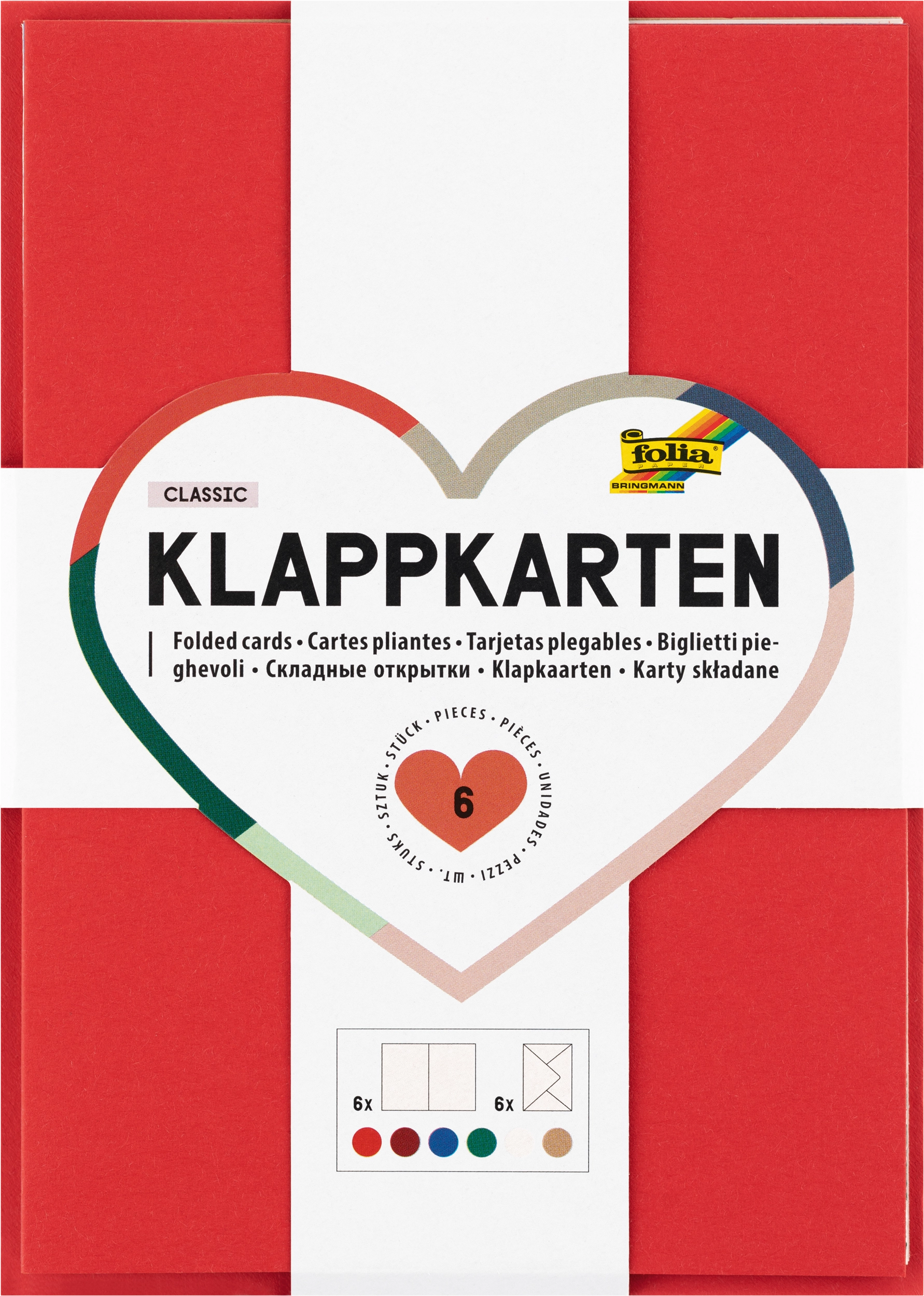 Folded Cards, Classic, 10,5 x 14,8 cm, 6 pieces