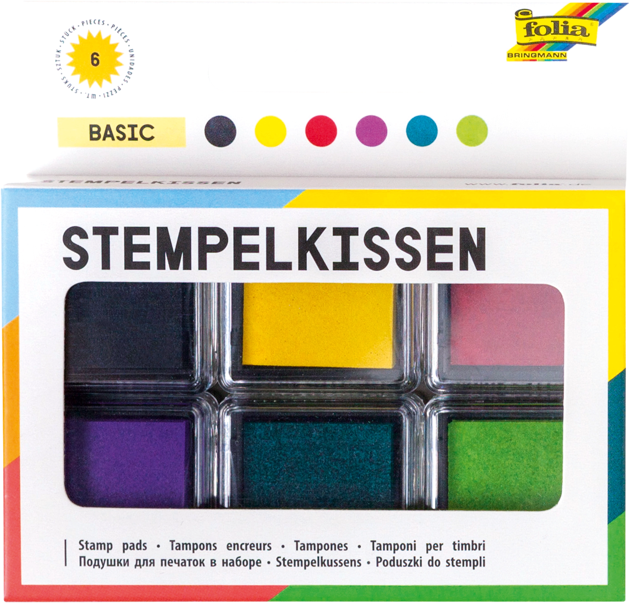 Stempelkissen, Basic, 6 Stück