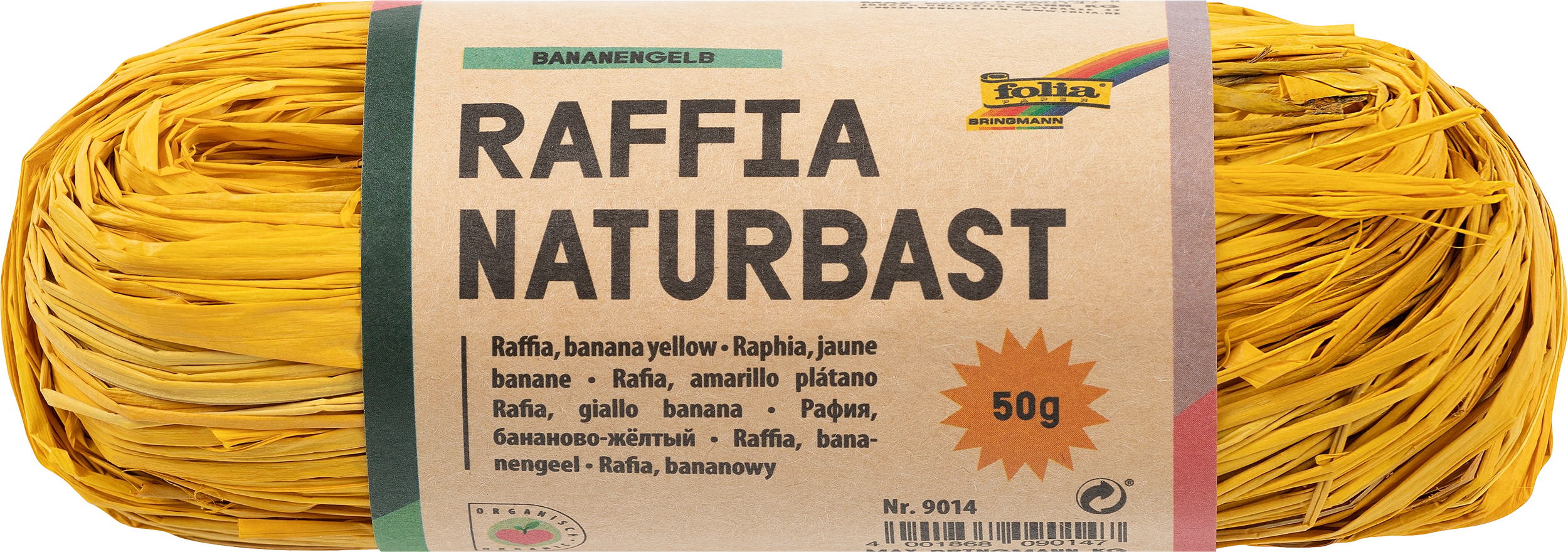 Raffia-Naturbast, Bananengelb, 1 Stück