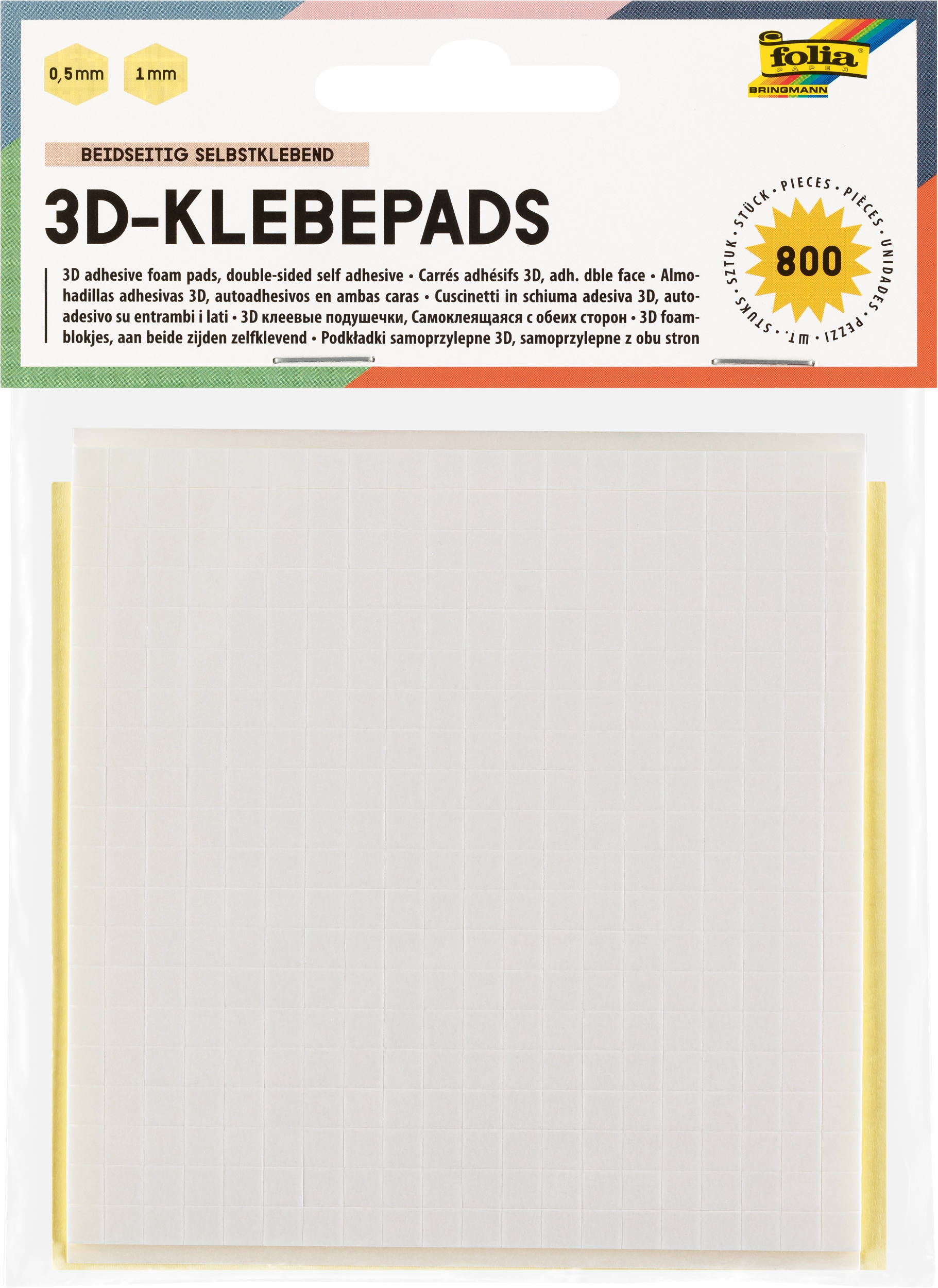 3D-Klebepads, Beidseitig selbstklebend, 800 Stück