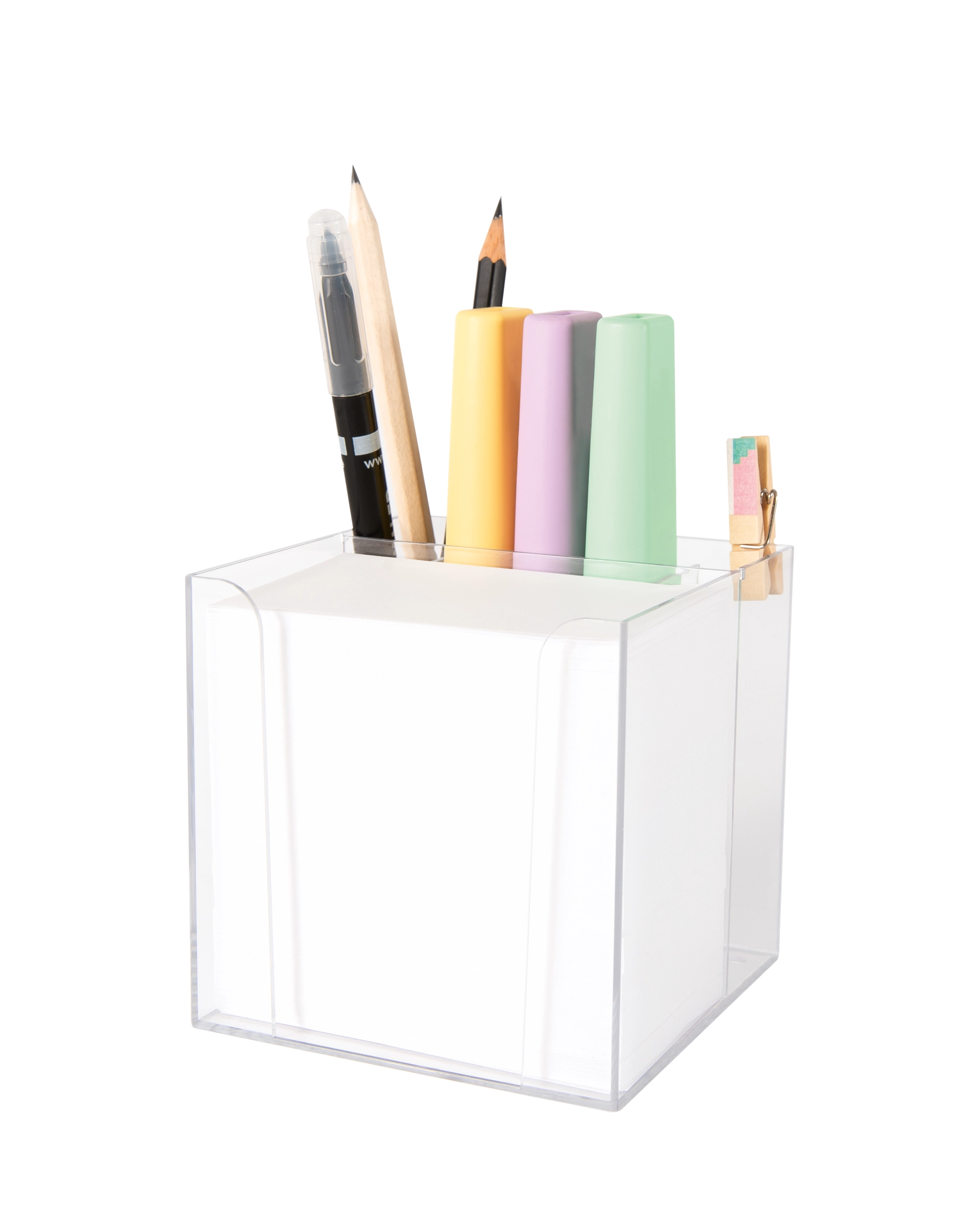 Notizbox, Mit Stiftehalter, Weiß, 5,5 x 9,0 cm, 700 Blatt