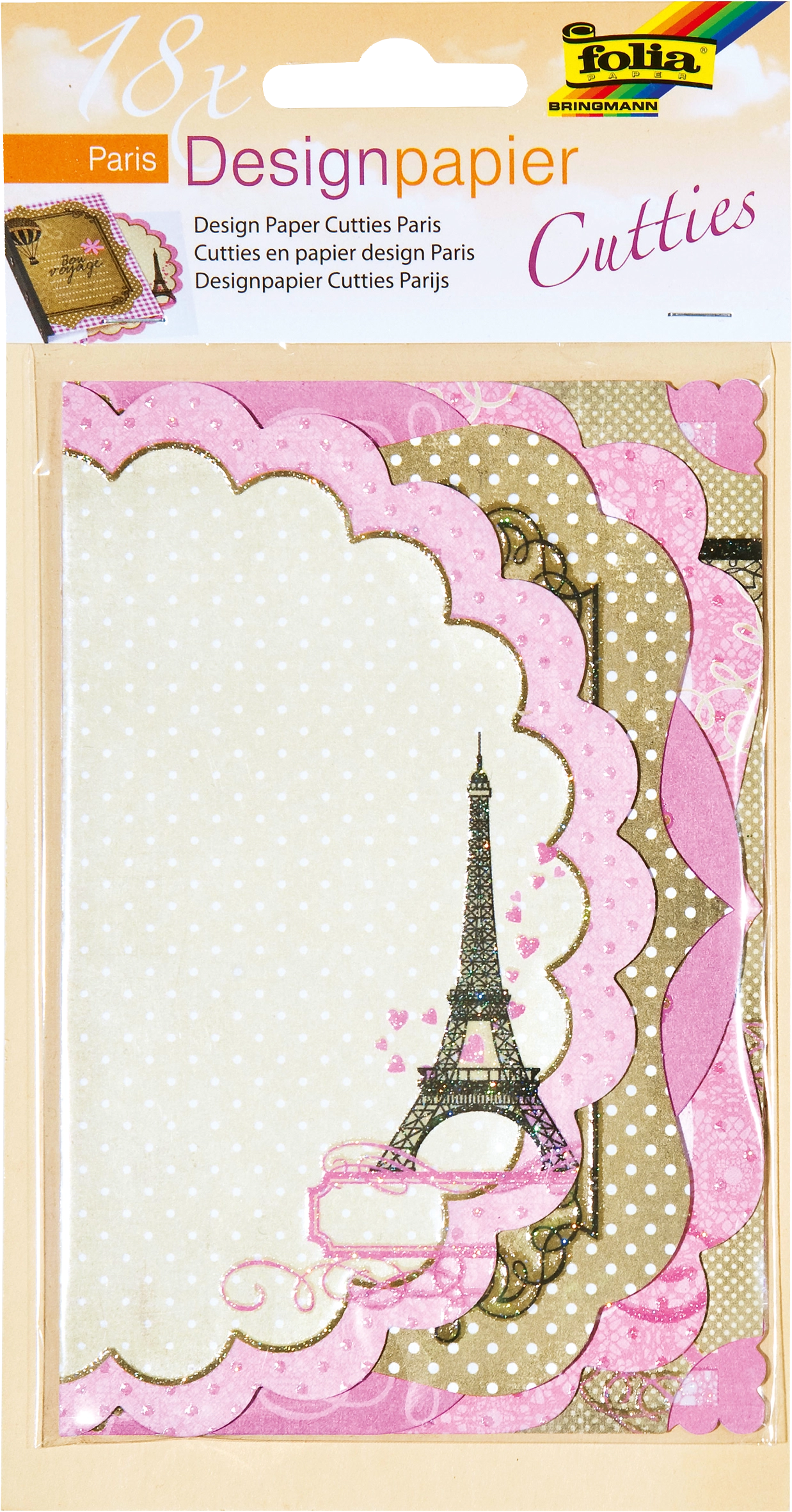 Designpapier Cutties, Paris, 11,5 x 27,0 cm, 18 Blatt
