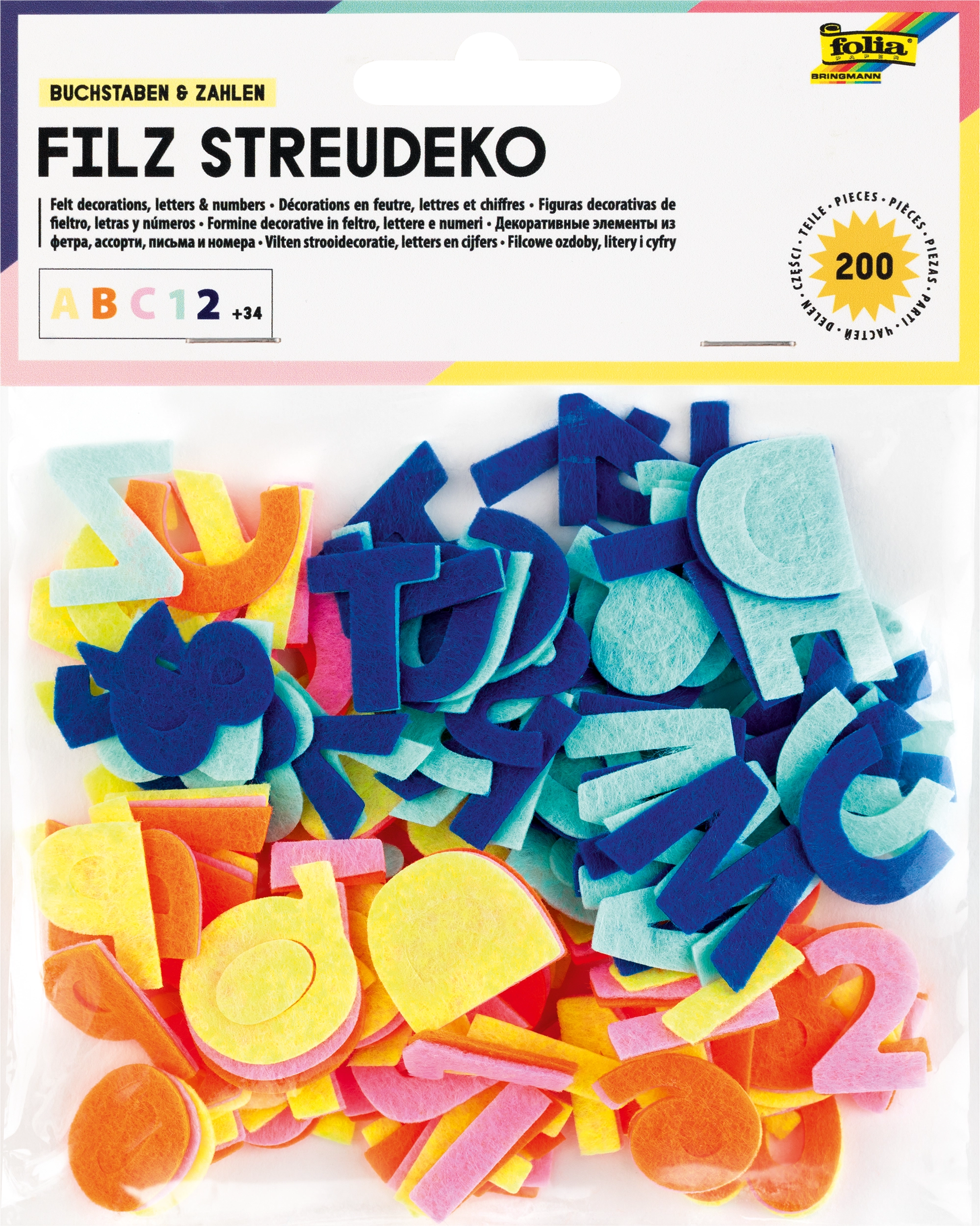 Filz Streudeko , Buchstaben & Zahlen, 200 Teile