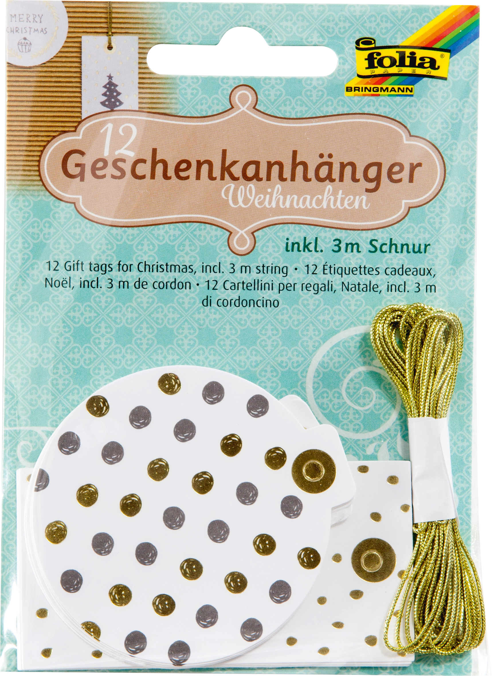 Geschenkanhänger, Weihnachten, 12 Stück