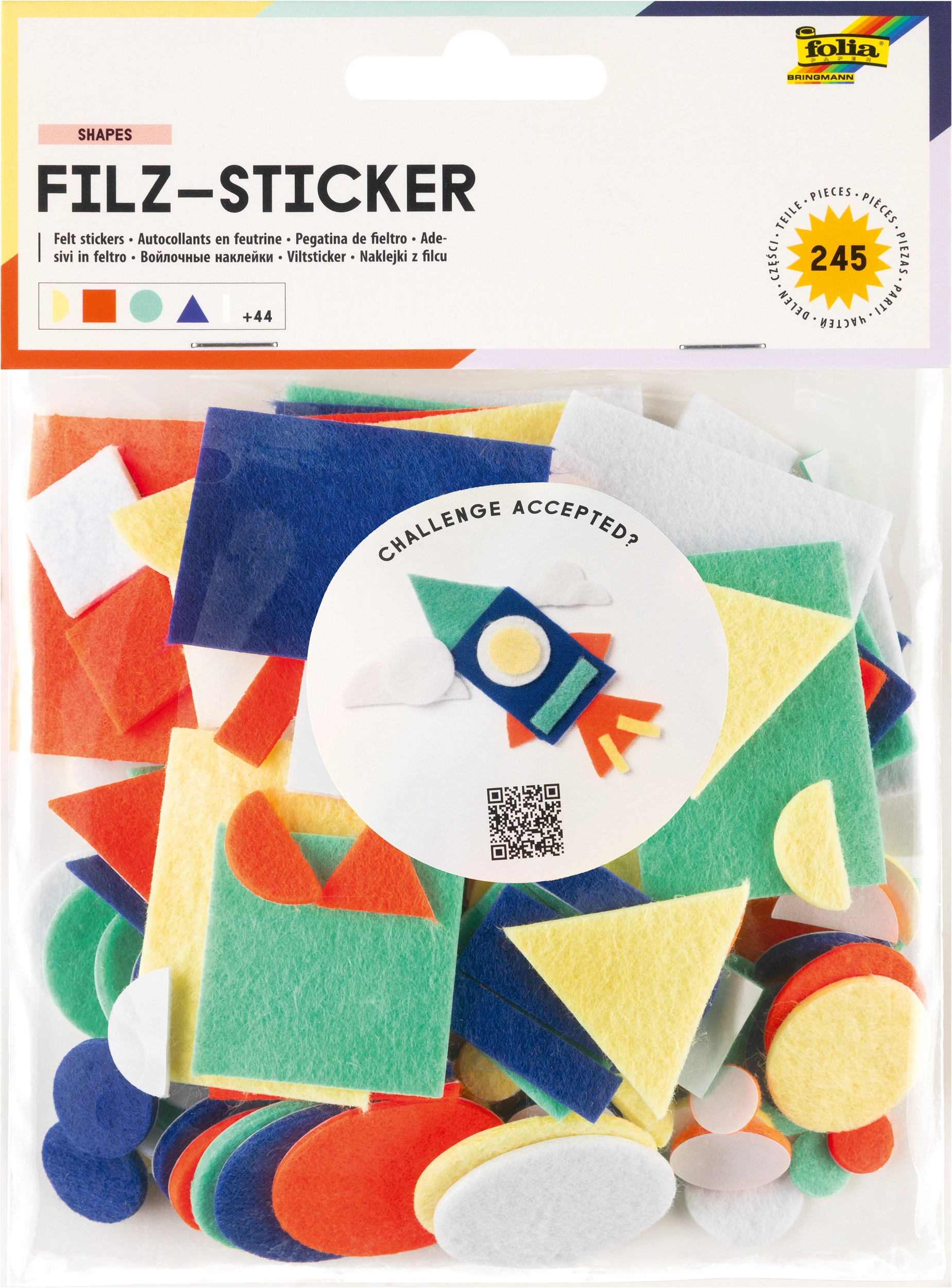 Felt Stickers, Shapes, 245 stickers