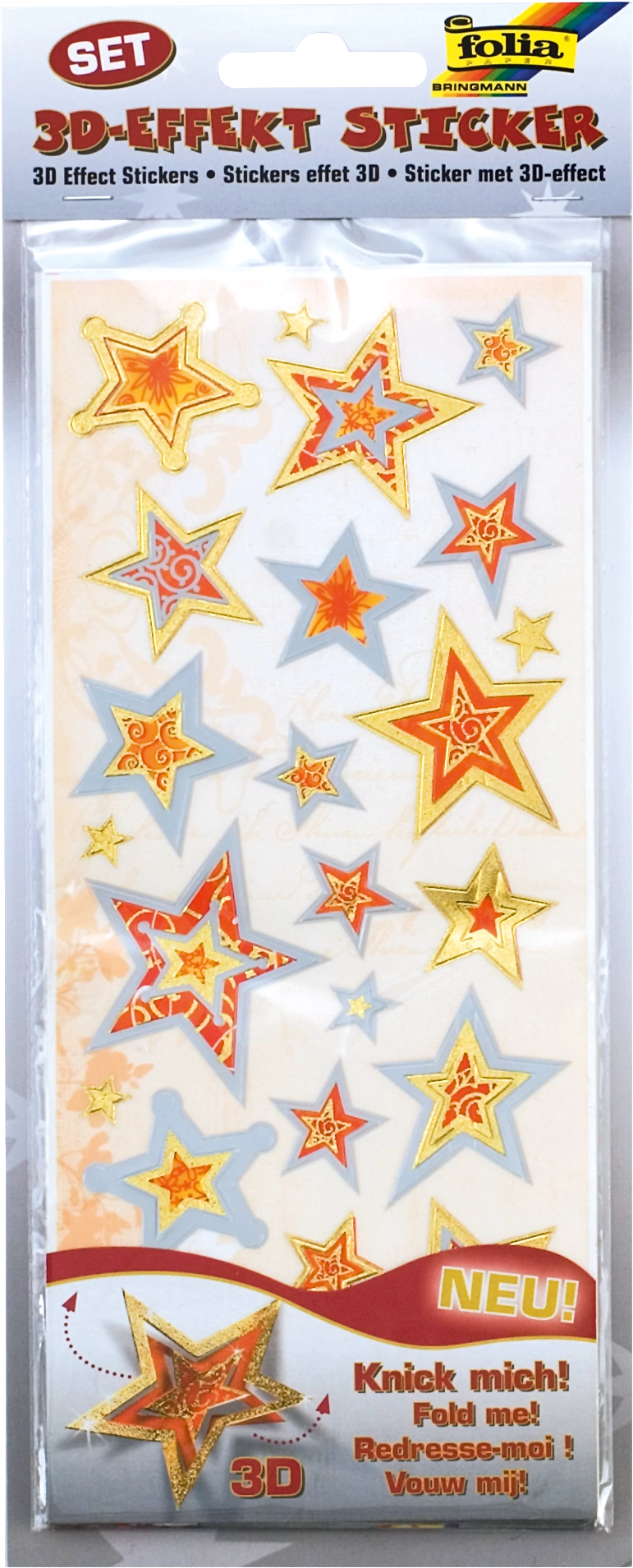 3D-Motif Stickers , X-Mas - Set 2, 117 stickers, 6 sheets