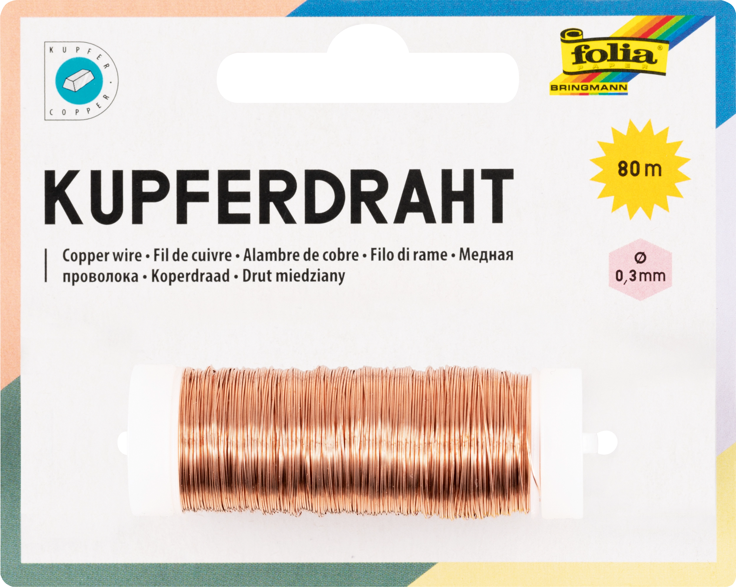 Copper Wire, Ø 0,3 mm x 80 m, 1 bobbin