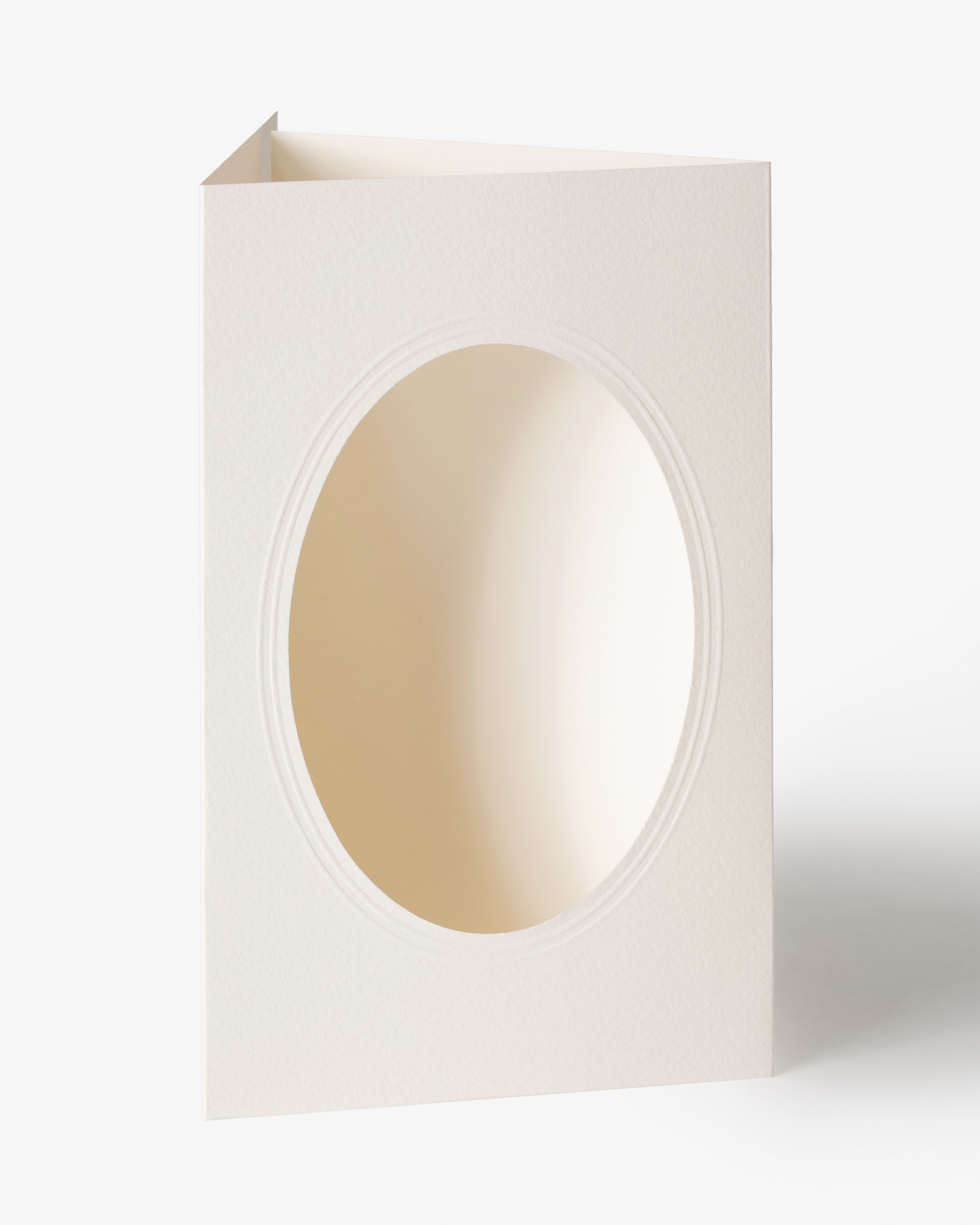 Passepartoutkarten, Hochrot, Strukturiert, Oval, 11 x 18 cm, 130 g/m², 220 g/m² , 3 Stück