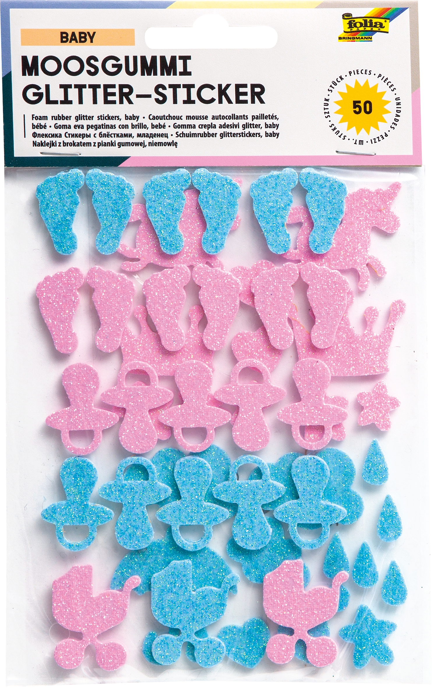 Moosgummi Glitter-Sticker, Baby