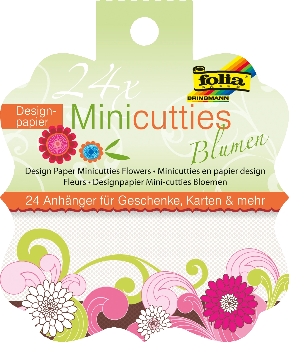 Designpapier Mini-Cutties, Blumen, 8,4 x 9,9 cm, 24 Blatt