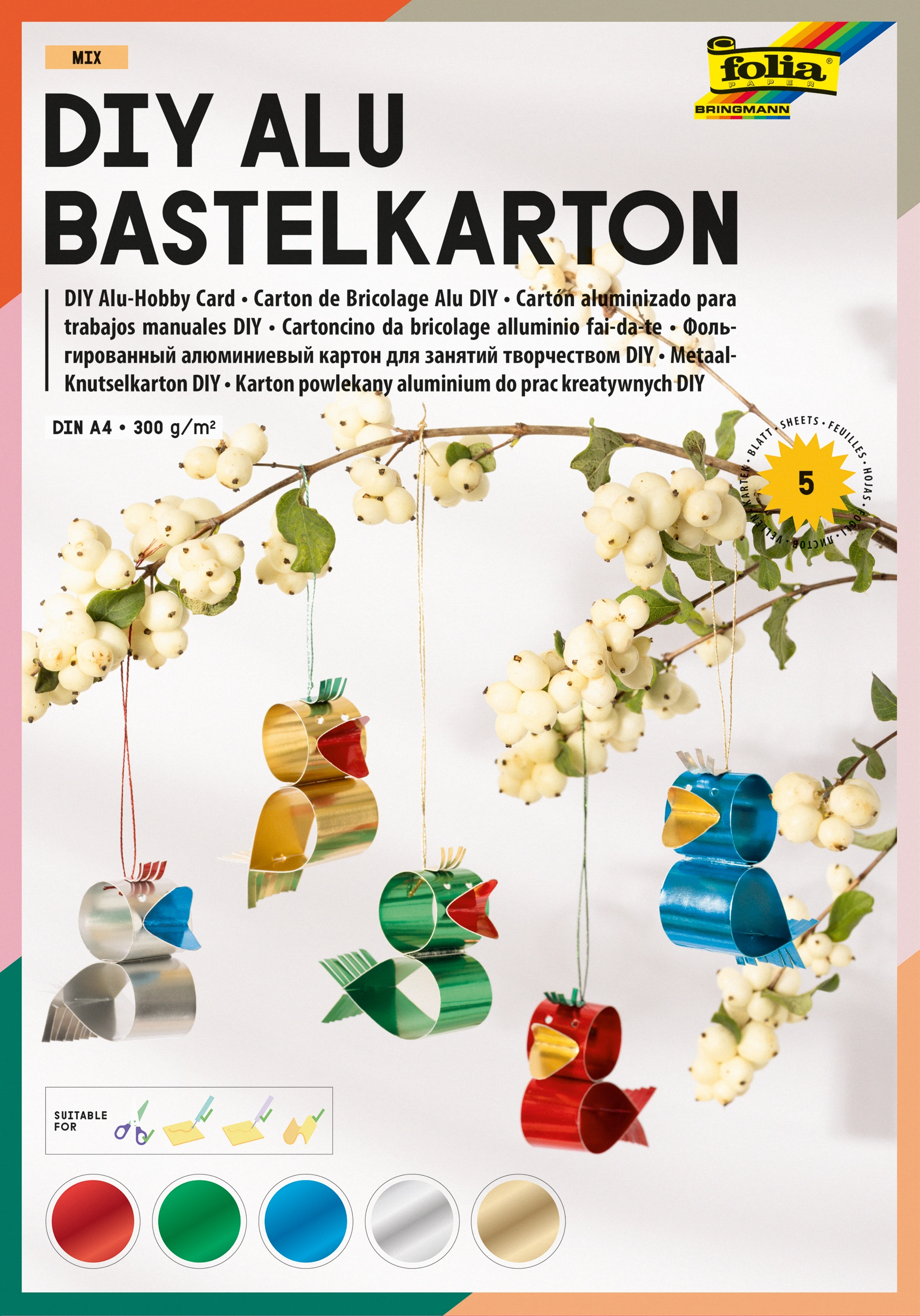 DIY Alu Bastelkarton Mix 300g/m²
