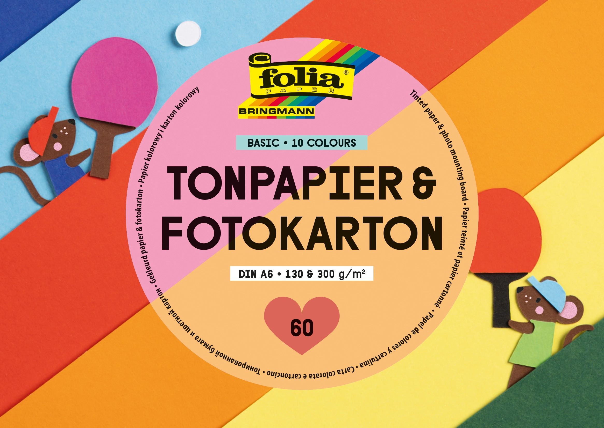 Tonpapier und Fotokarton Block BASIC, DIN A6