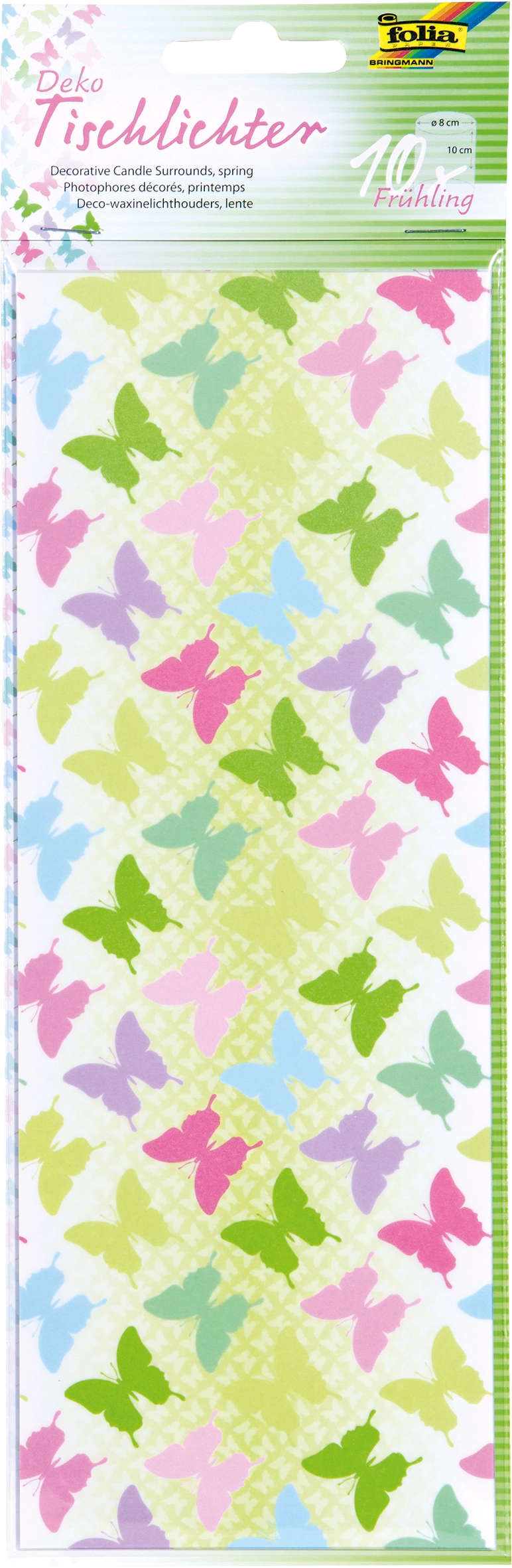 Tischlichter, Frühling, 10 x 27 cm, 10 Blatt