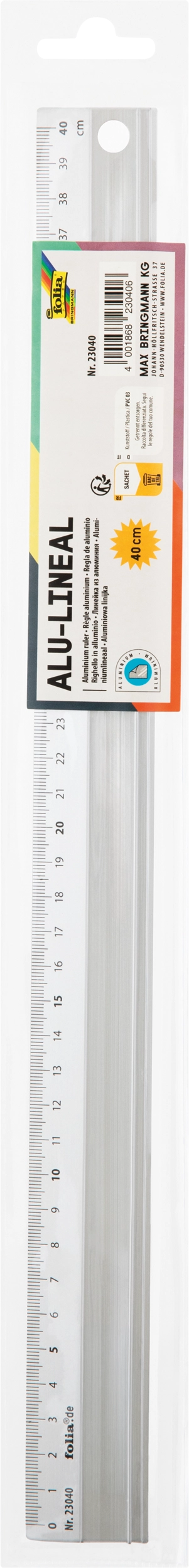 Alu-Lineal, Silber, 3,5 x 41 cm, 40 cm, 1 Lineal