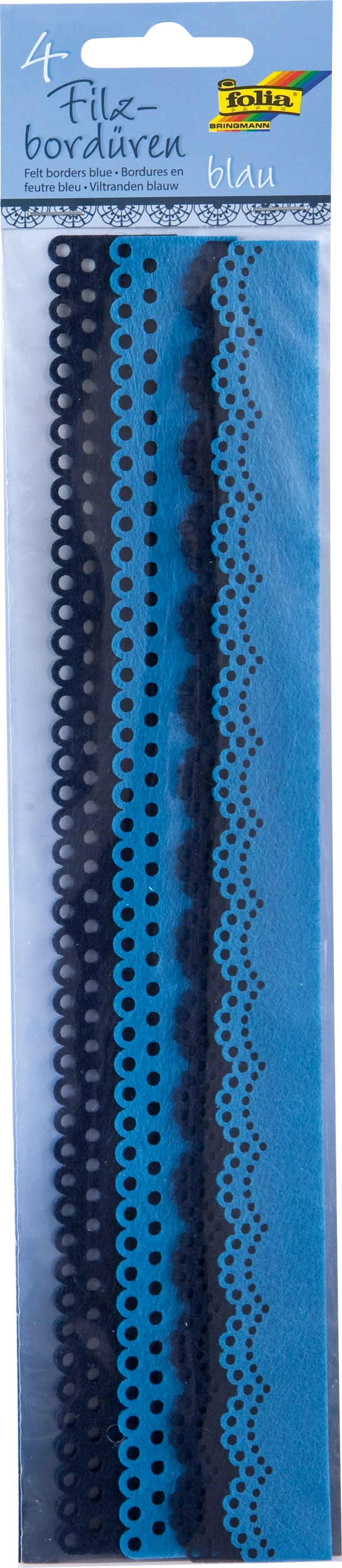 Felt Borders , Tone in Tone, Blue, 4 pieces