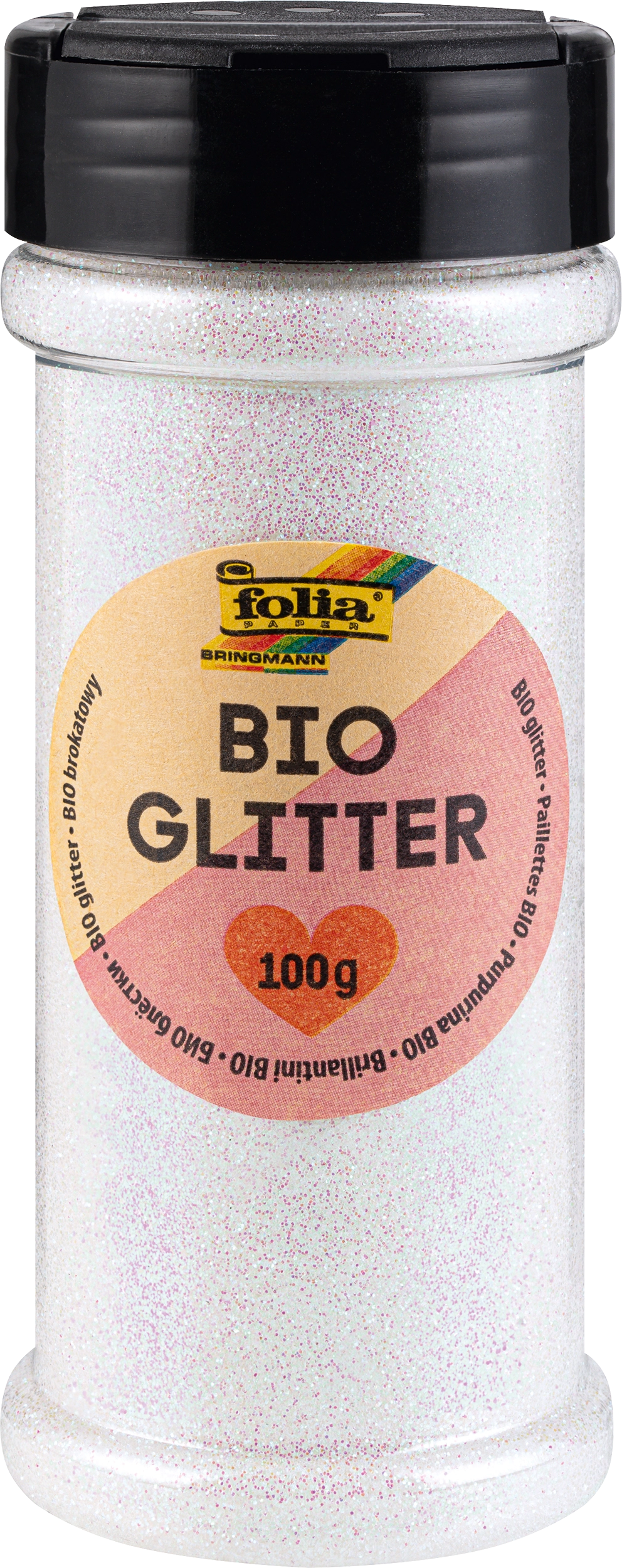 Bio Glitter, Irisierend weiß, 100 g, 1 Dose