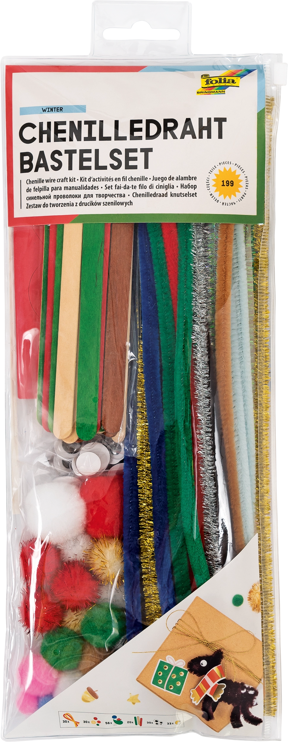 Chenille Wire Craft kit, Winter, 199 parts