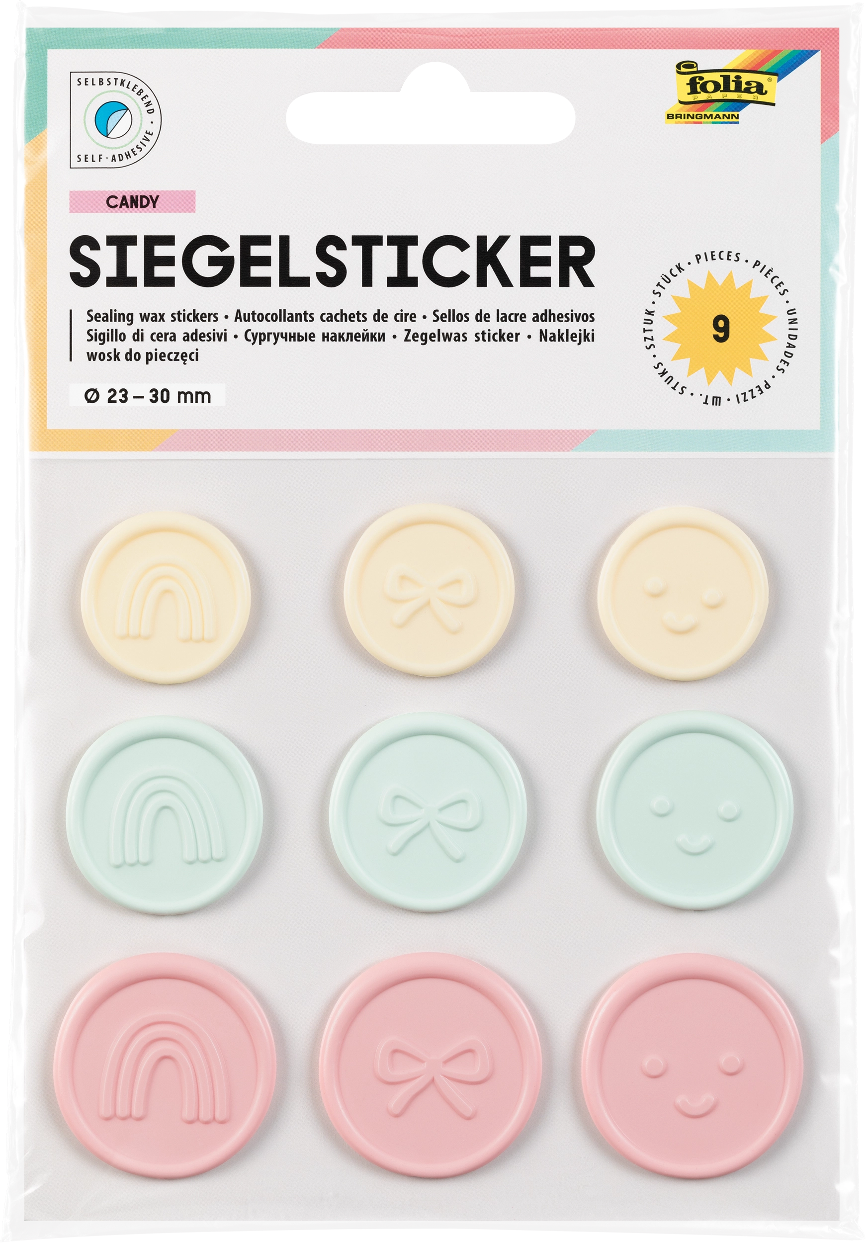 Siegel Sticker, Candy, 9 Stück