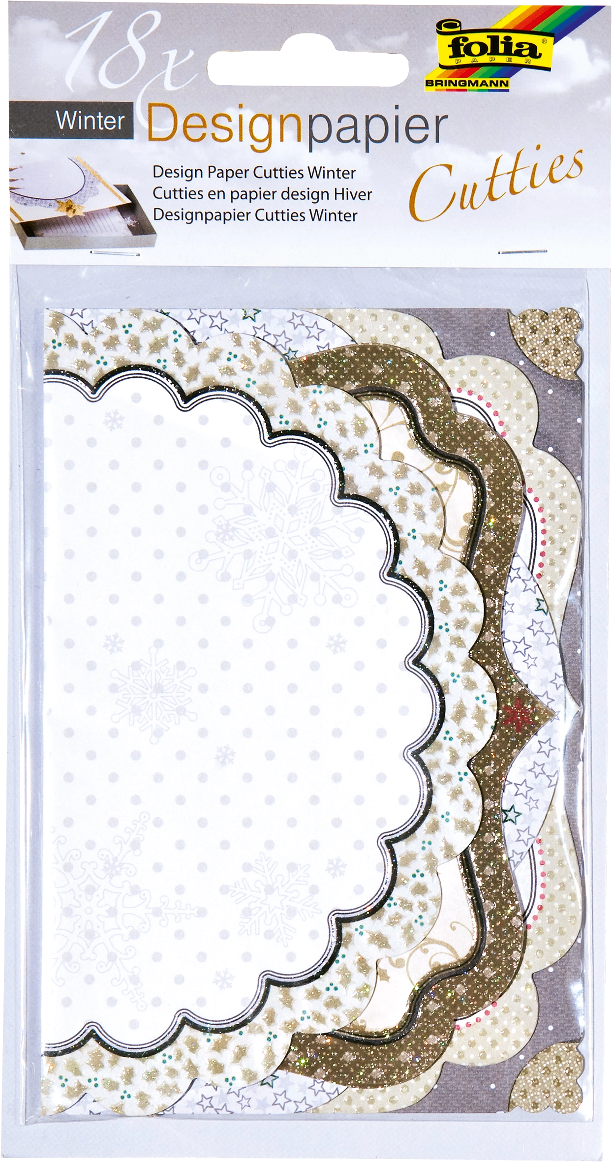 Designpapier Cutties, Winter, 11,5 x 27,0 cm, 18 Blatt