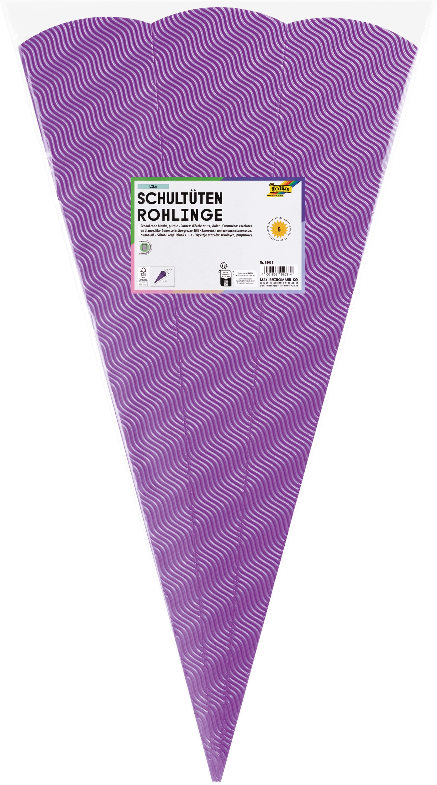 Schultüten aus 3D zum Stecken, 68cm
