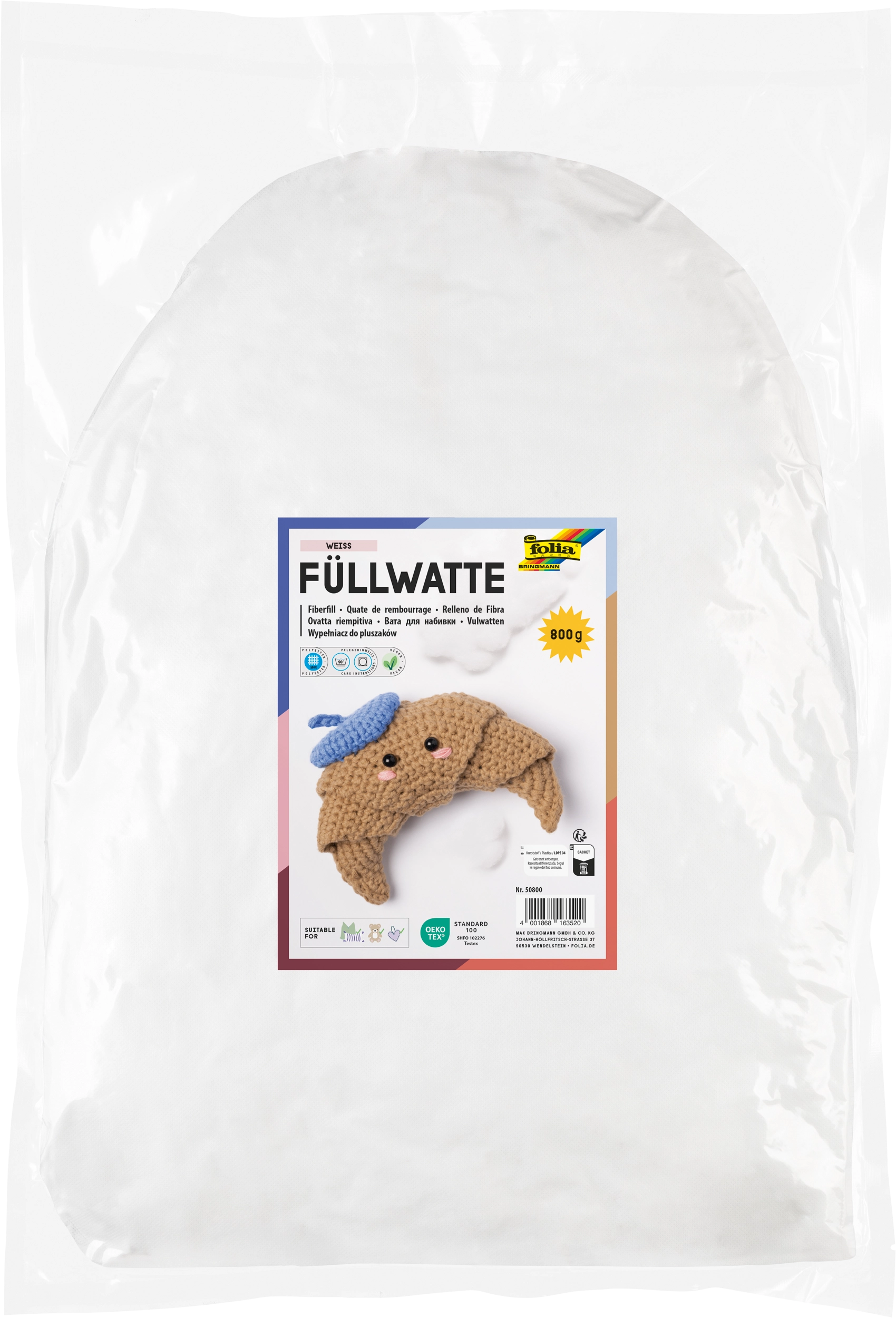 Füllwatte, Weiß