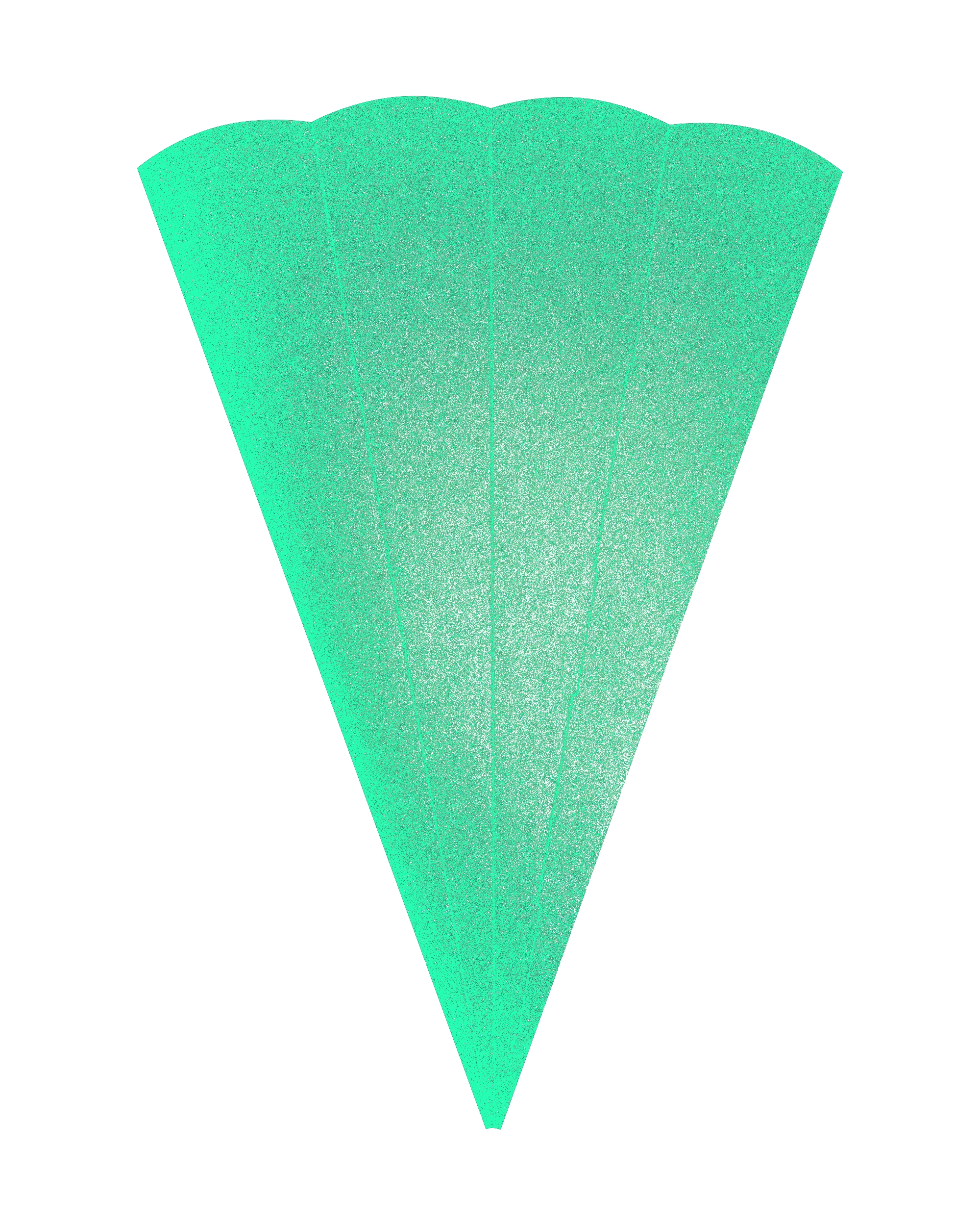 School Cone Blanks, Glitter Green, 400 g/m², 5 pieces