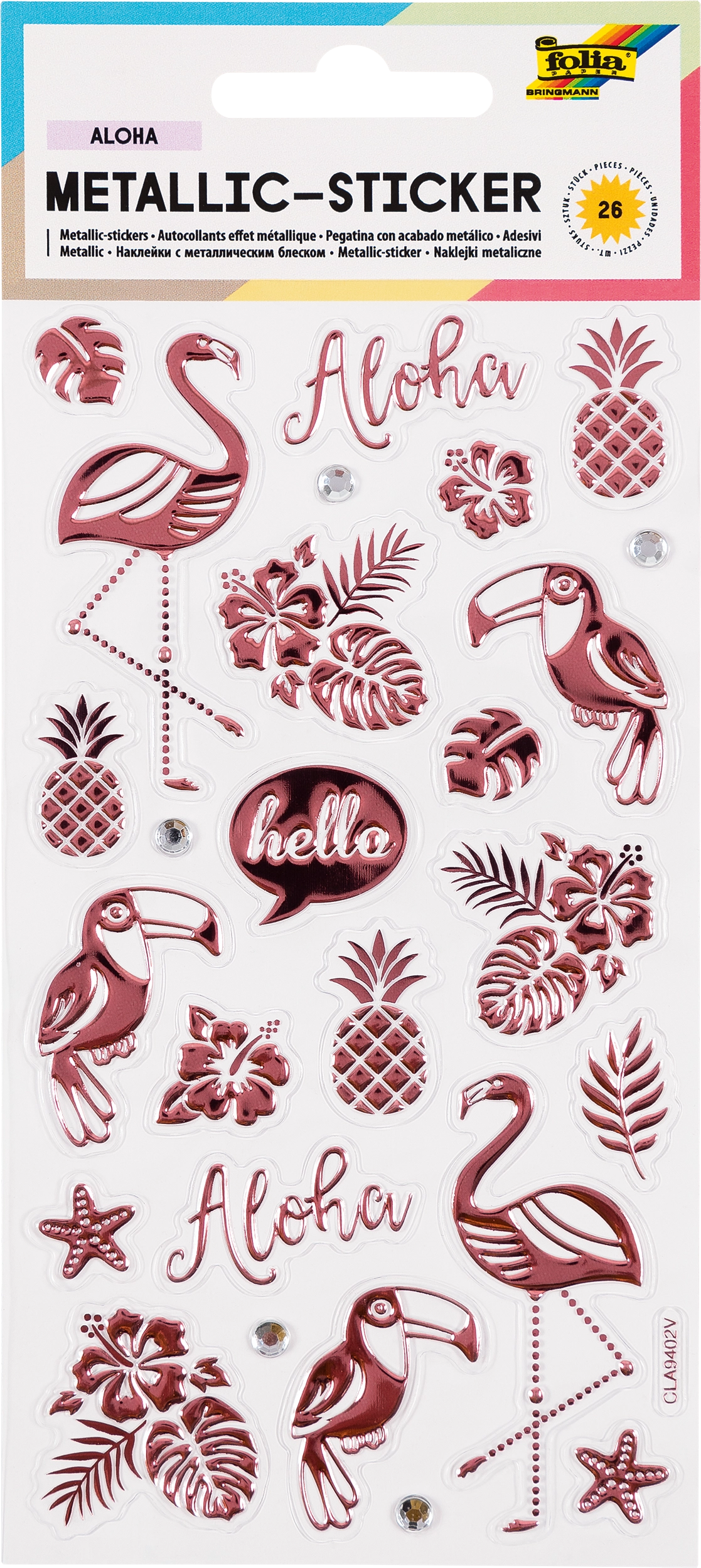 Metallic-Sticker, Aloha, 26 Sticker, 1 Blatt
