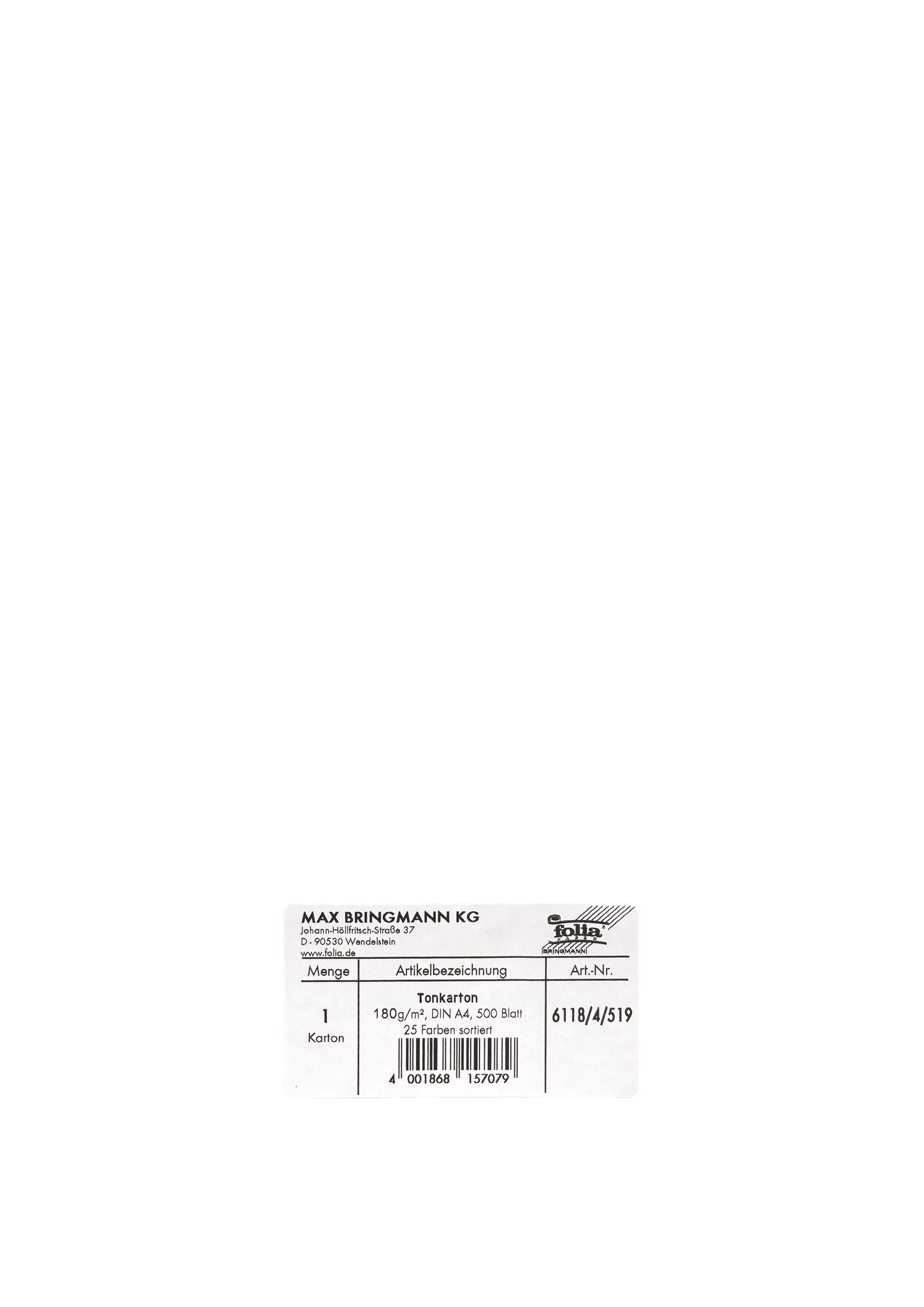Tonkarton, DIN A4, 180 g/m², 500 Blatt