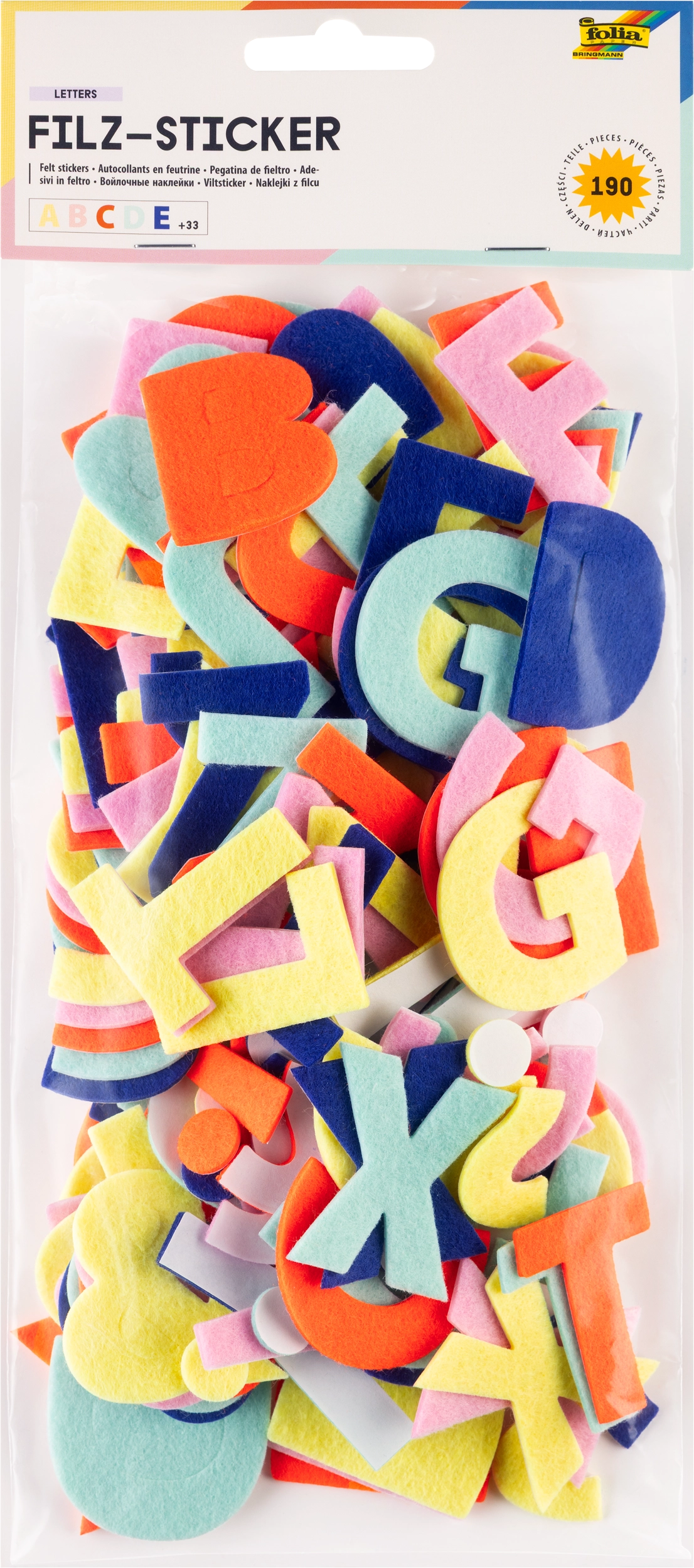 Felt Stickers, Letters, 190 stickers