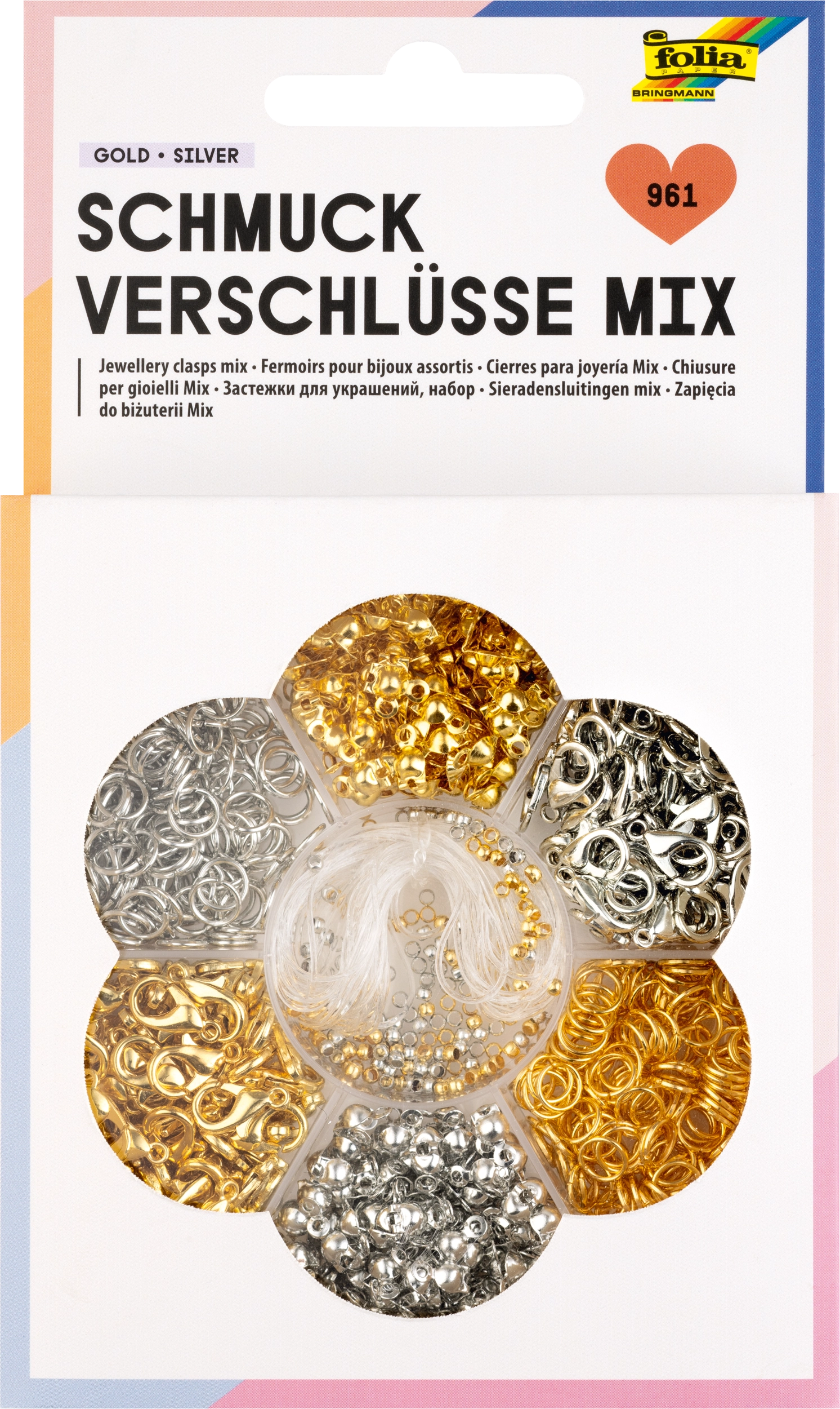 Jewellry Clasps Mix, Gold & Silver, 961 pieces