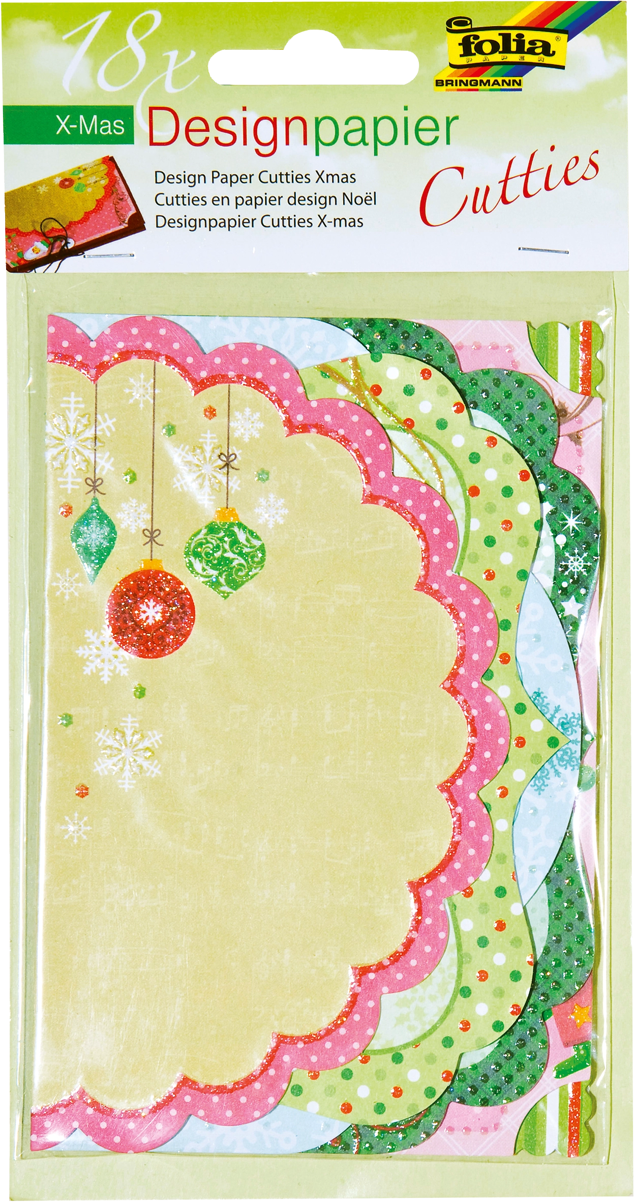 Designpapier Cutties, X-Mas, 11,5 x 27,0 cm, 18 Blatt