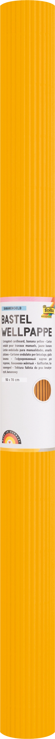 Bastelwellpappe, Bananengelb, 50 x 70 cm, 1 Rolle