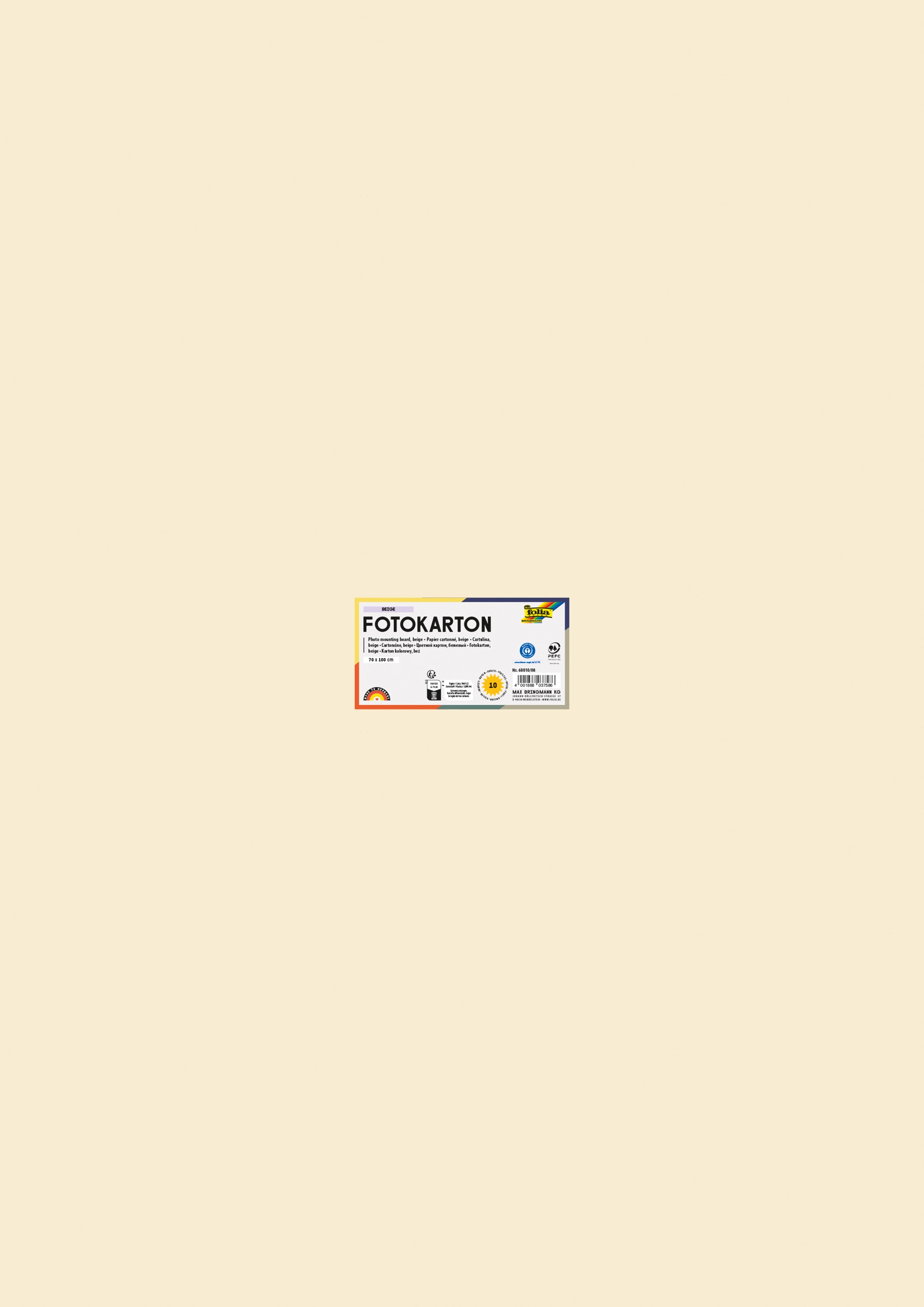 Photo Mounting Board, Beige, 70 x 100 cm, 300 g/m², 10 sheets