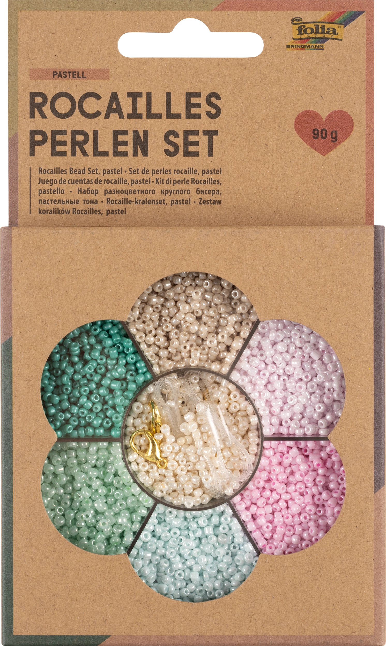 Rocailles-Perlen-Set , Pastell