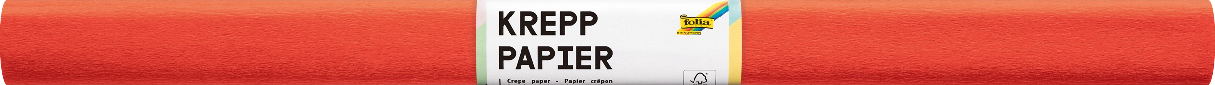 Crepe Paper, Pure Orange, 50 x 250 cm, 32 g/m², 10 rolls