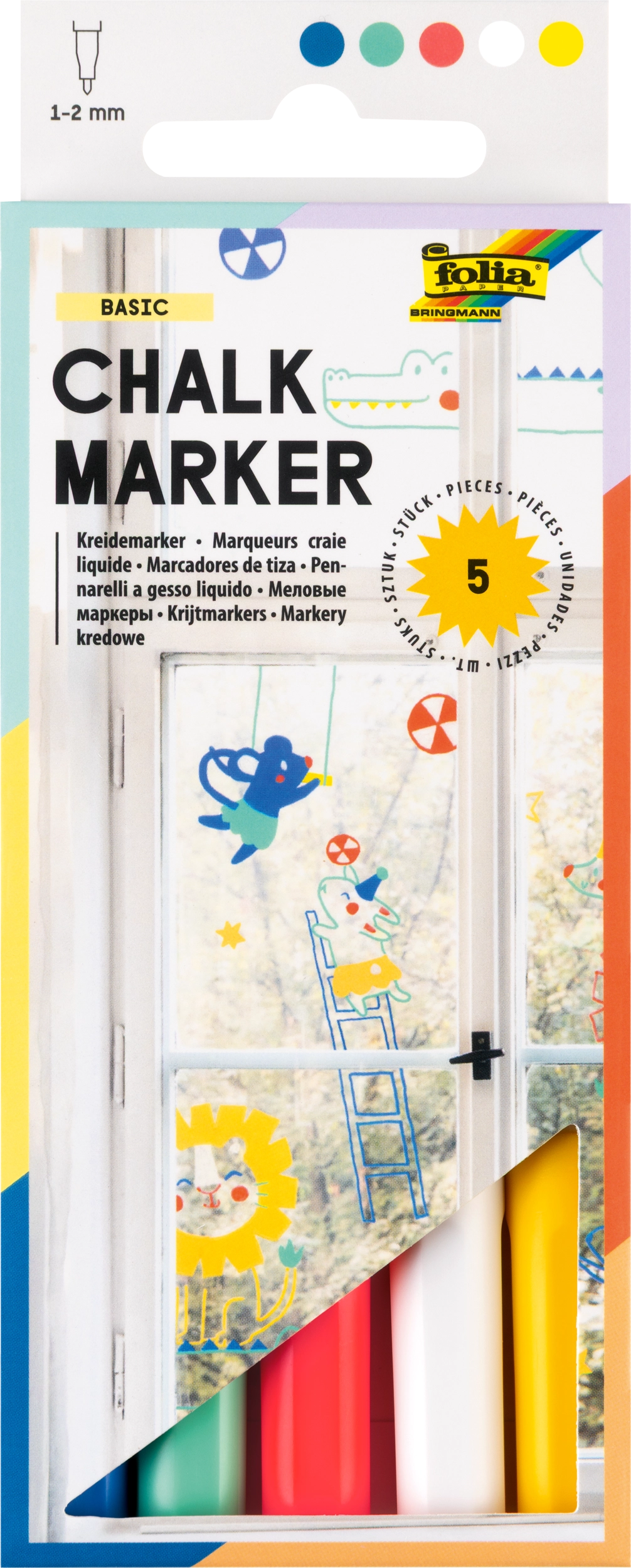 Chalkmarker, Basic, 5 pieces