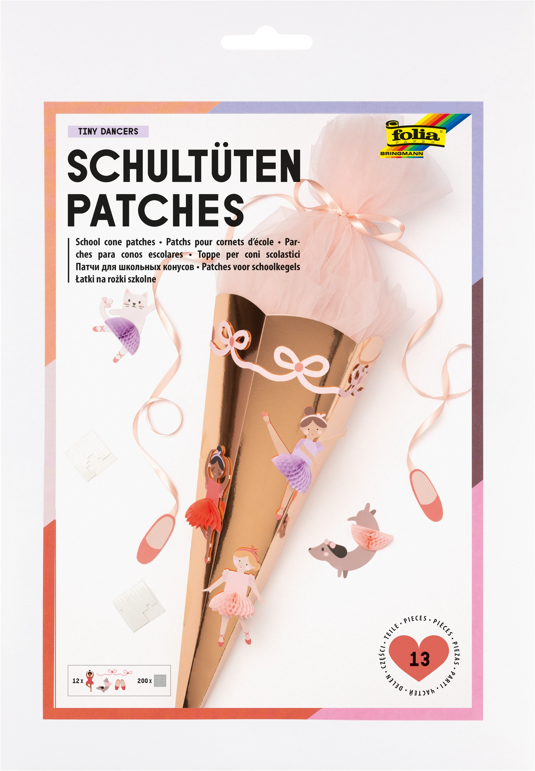 School Cone Patches, Tiny Dancers, 13 pieces