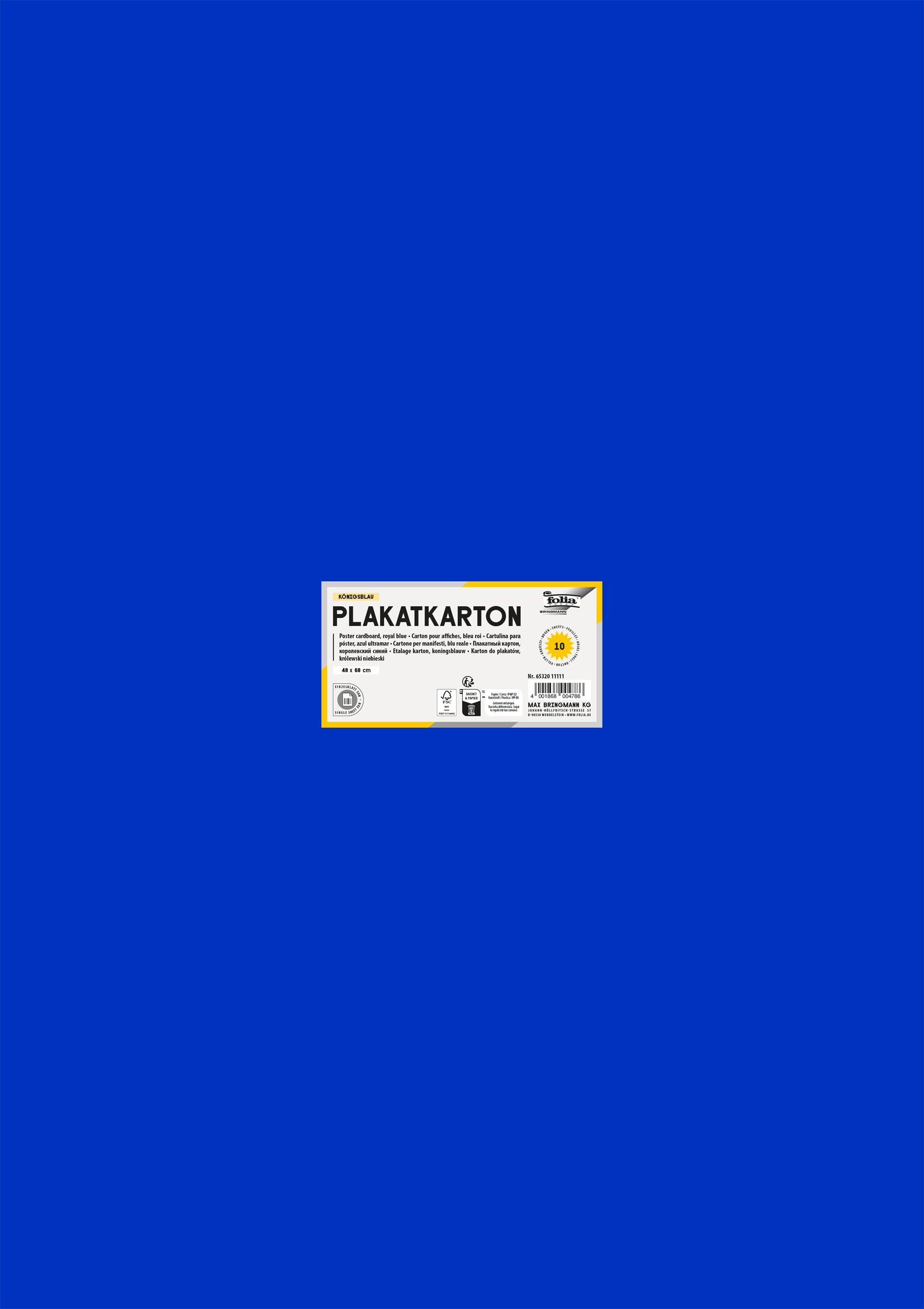 Plakatkarton, Königsblau