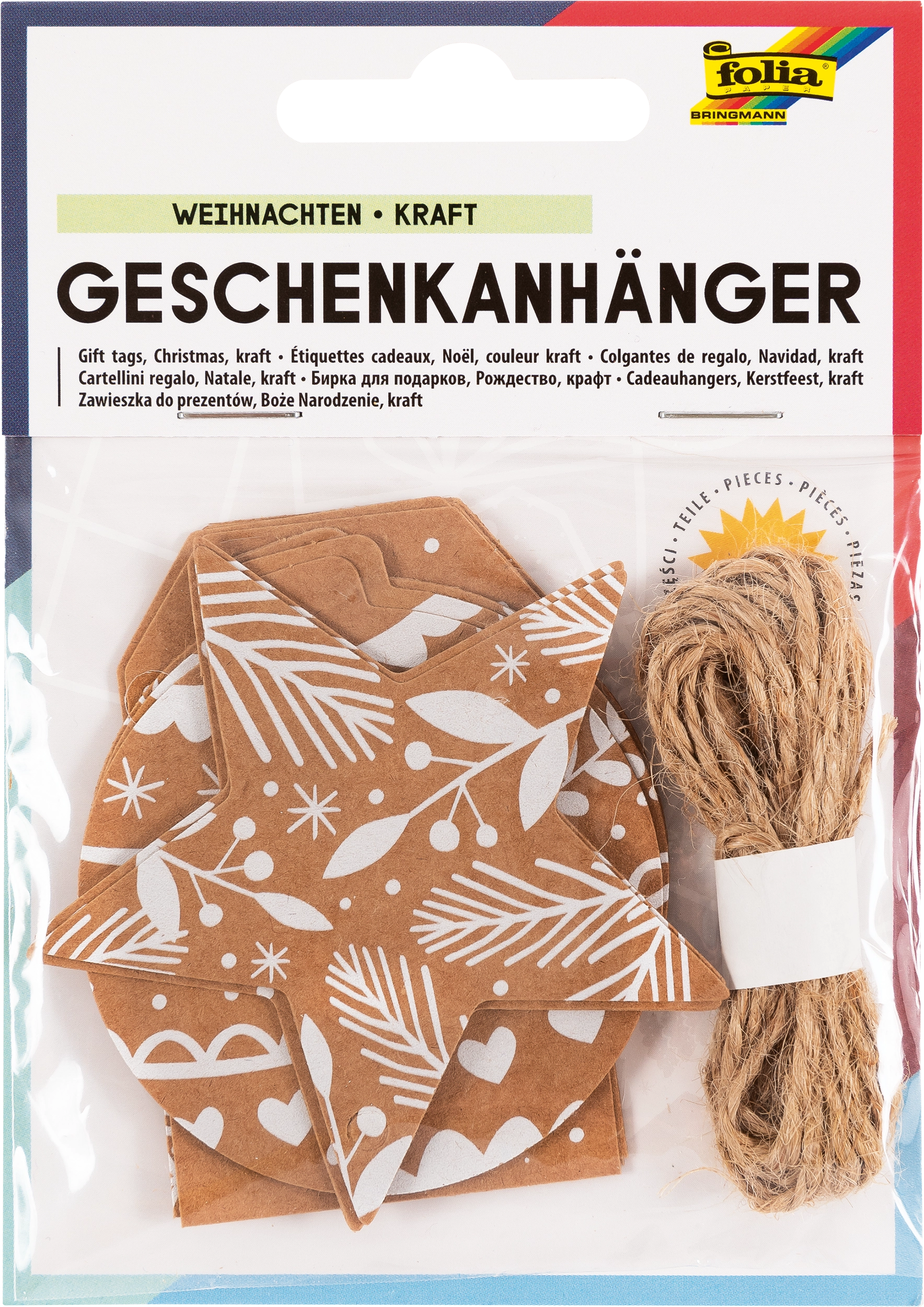 Geschenkanhänger, Weihnachten, kraft, 12 Stück