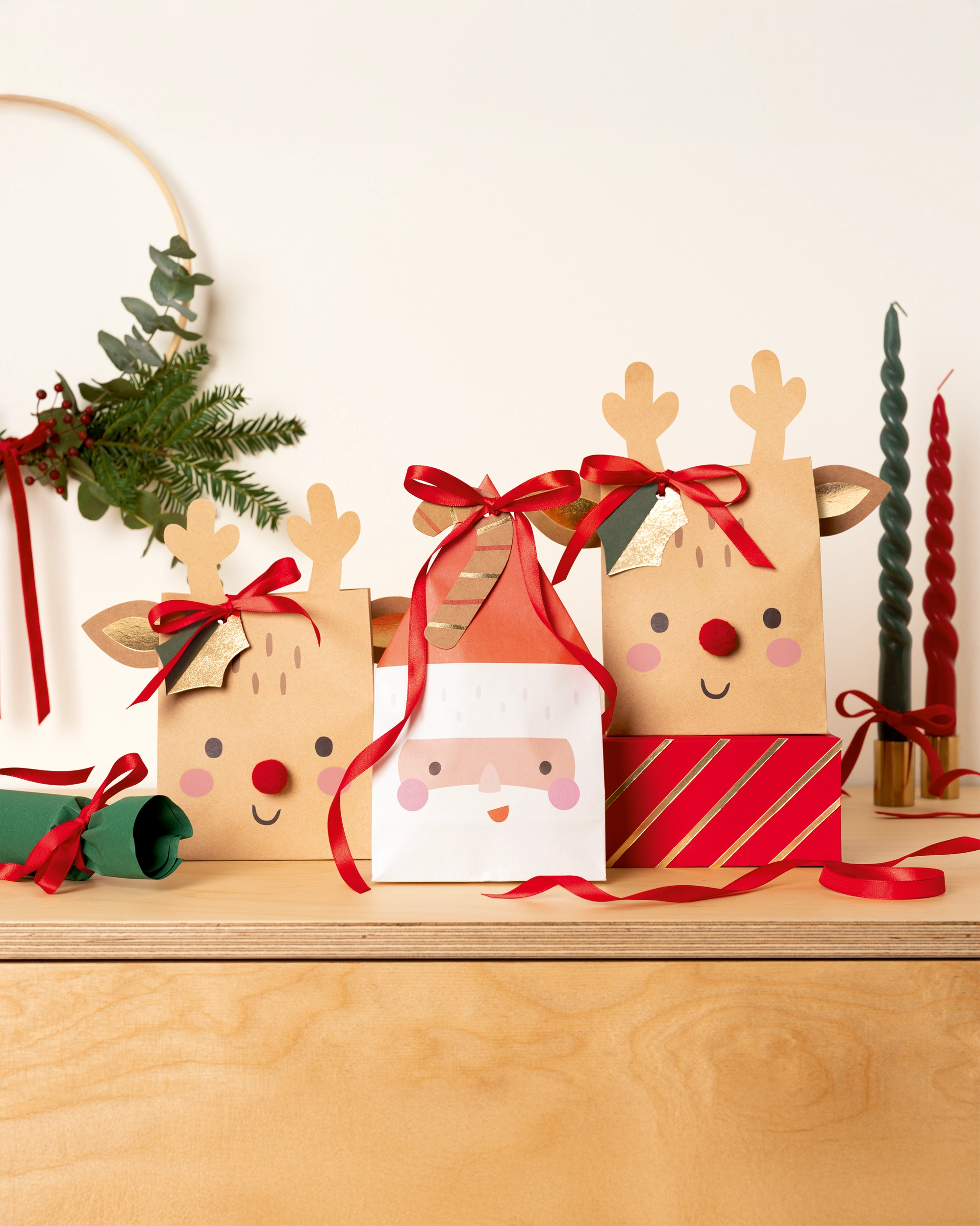 Santa &amp; Deer Paperbags