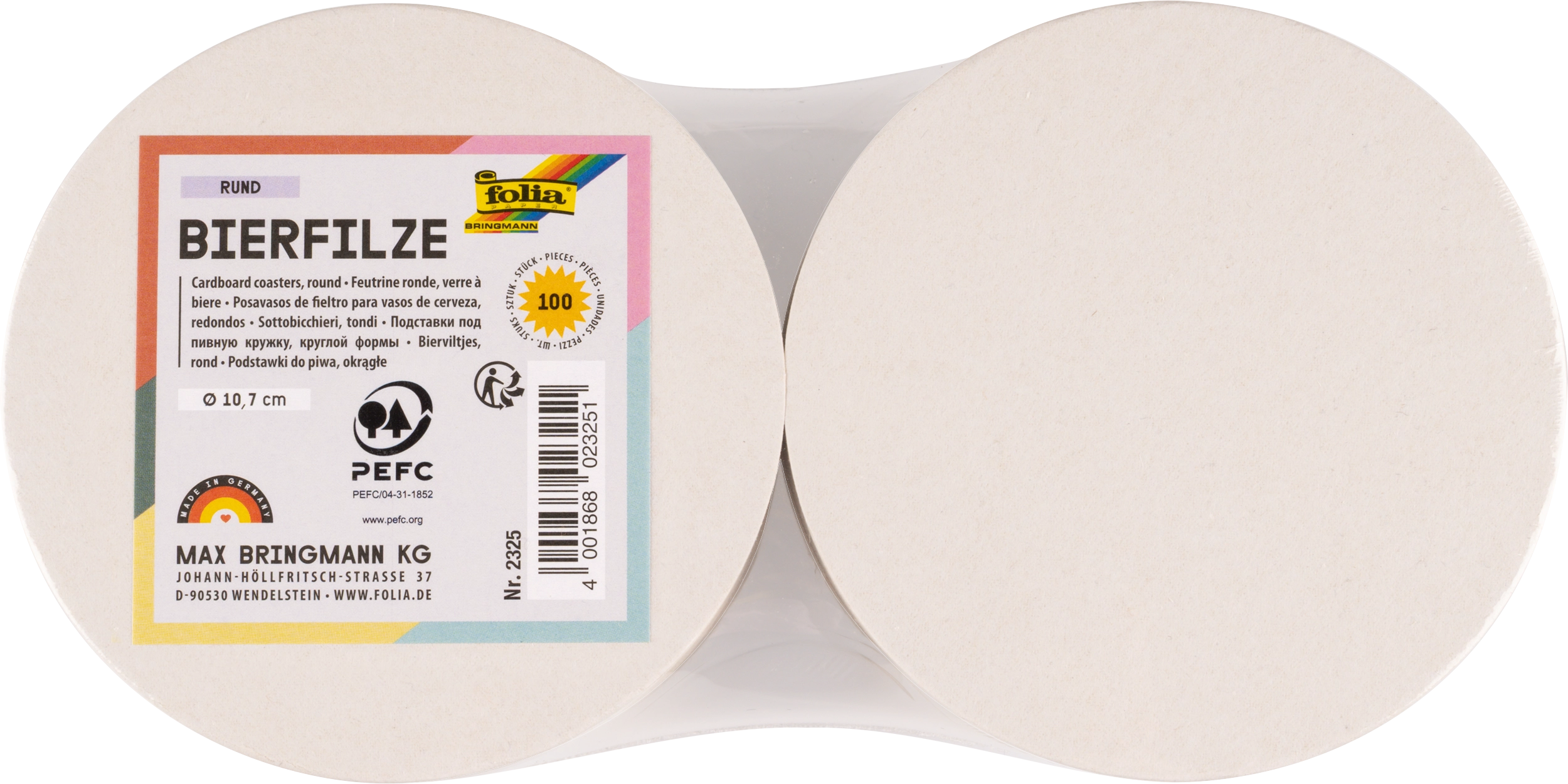 Cardboard Coasters, White, Square, 100 pieces