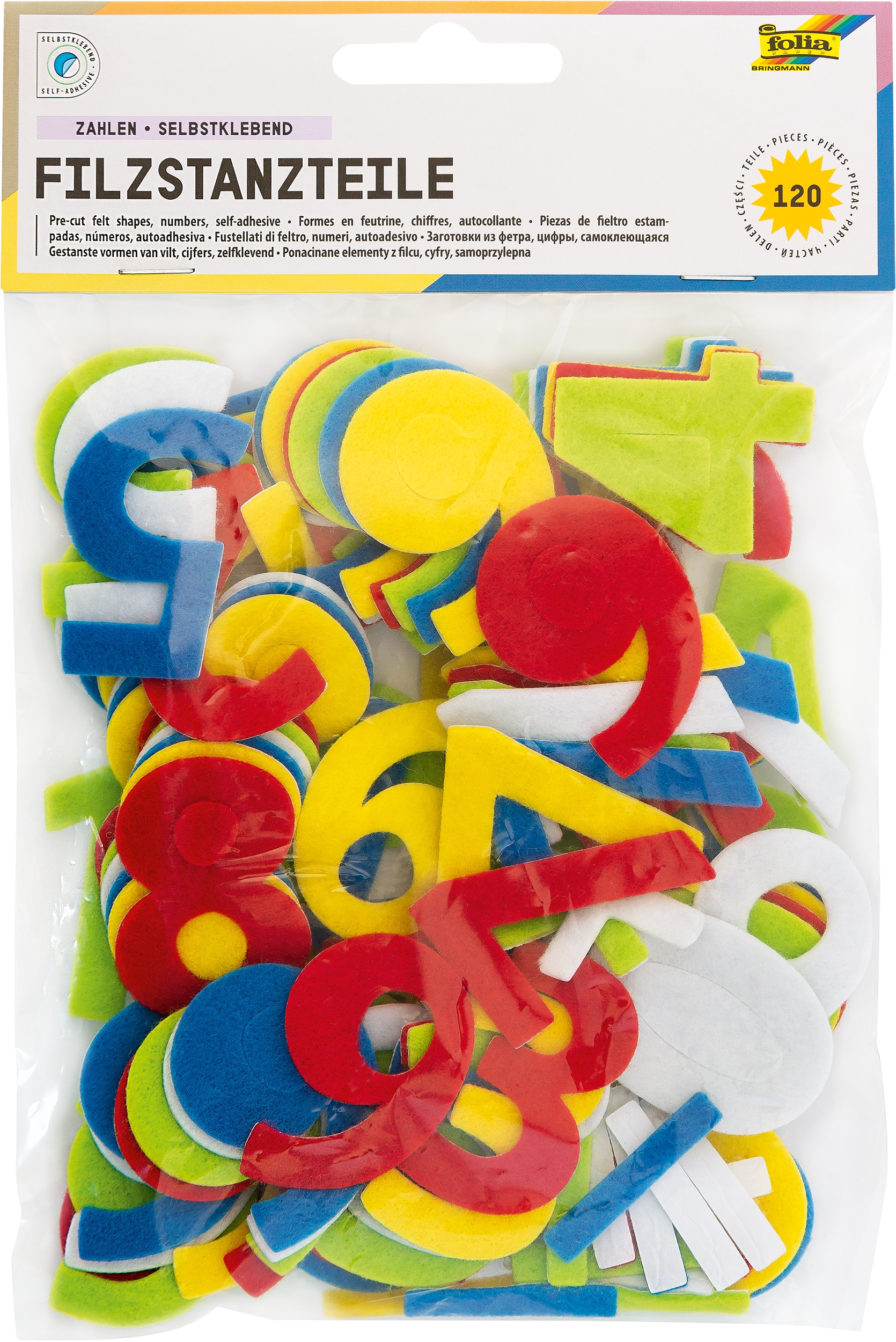 Felt Cut-Outs, Numbers, Self-adhesive, 150 parts