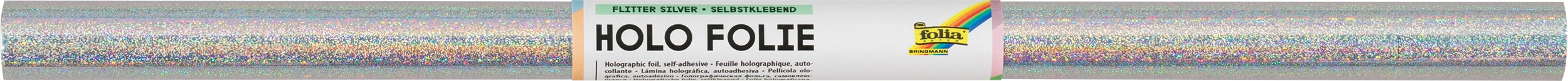 Holographische Folie, Glitter Silber Holo, Selbstklebend, 40 cm x 1 m, 10 Rollen