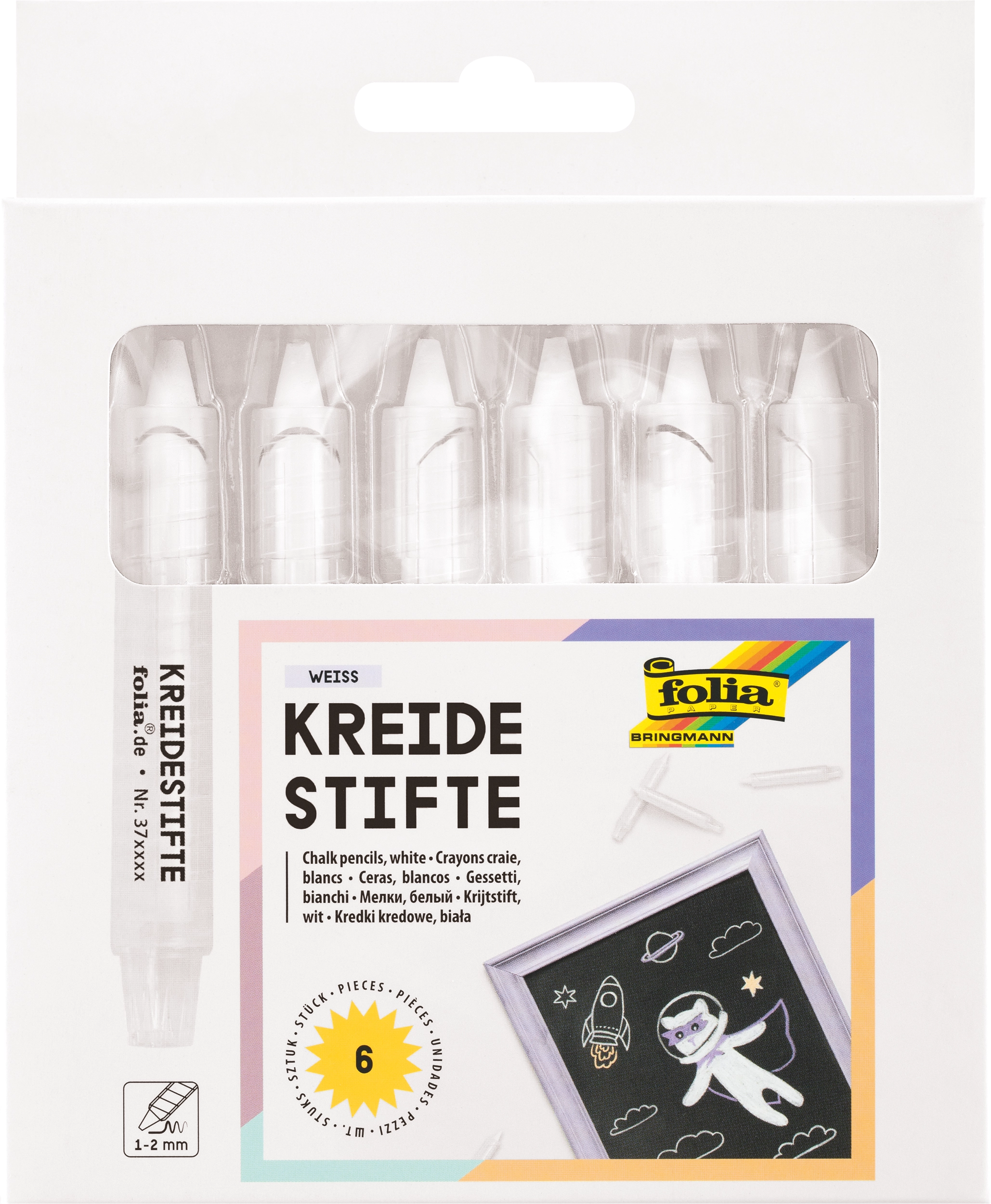 Kreidestifte, Weiß , 6 Stifte
