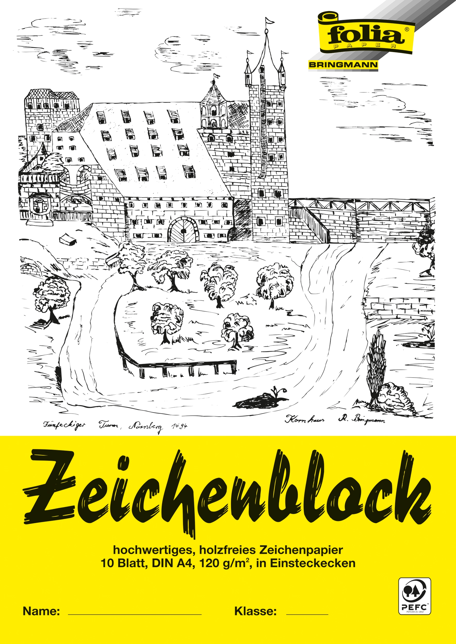 Drawing Pad, DIN A4, 120 g/m², 10 sheets, 1 pad