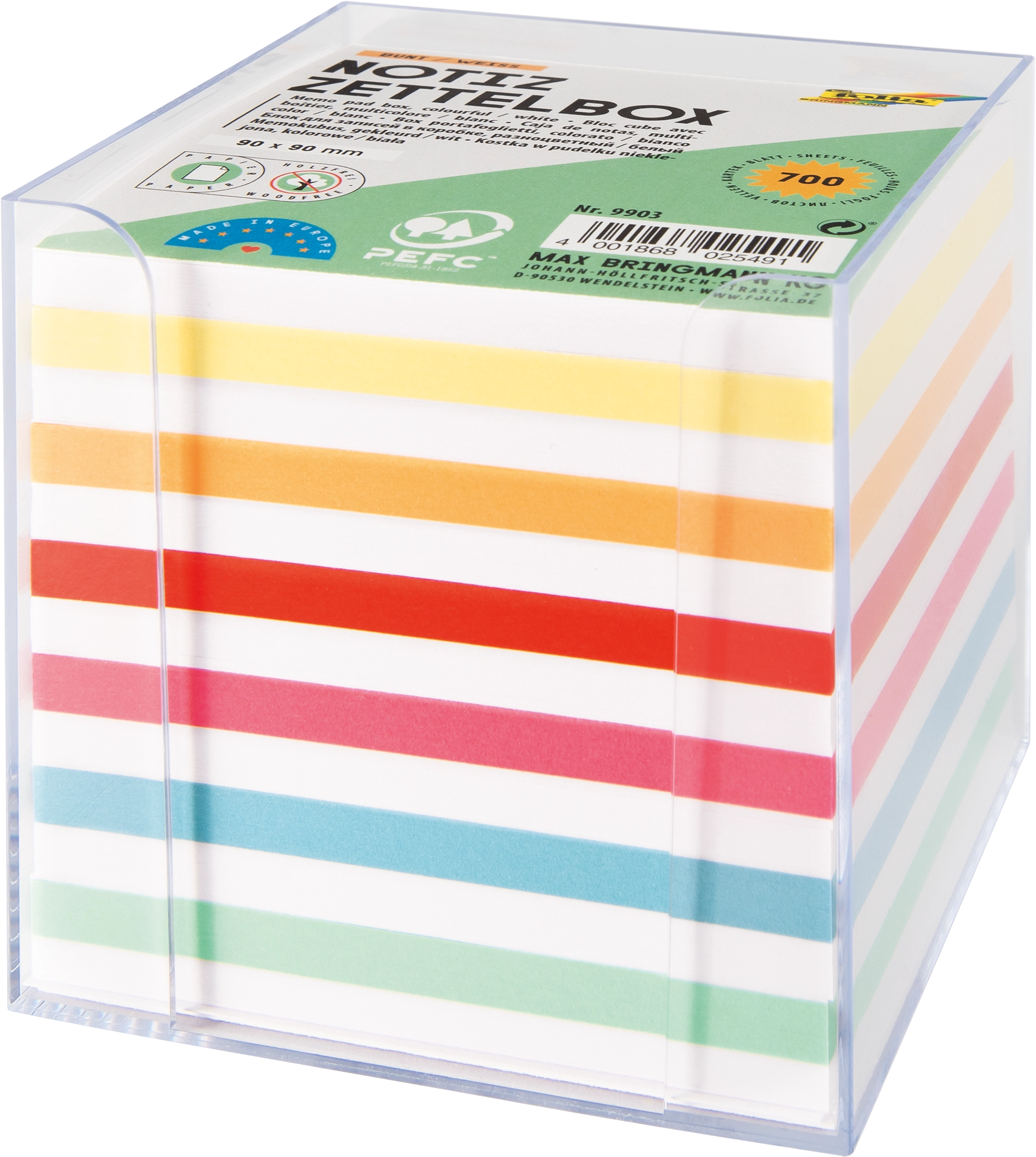 Note box, Colurful & White, 9 x 9 cm, 1 piece