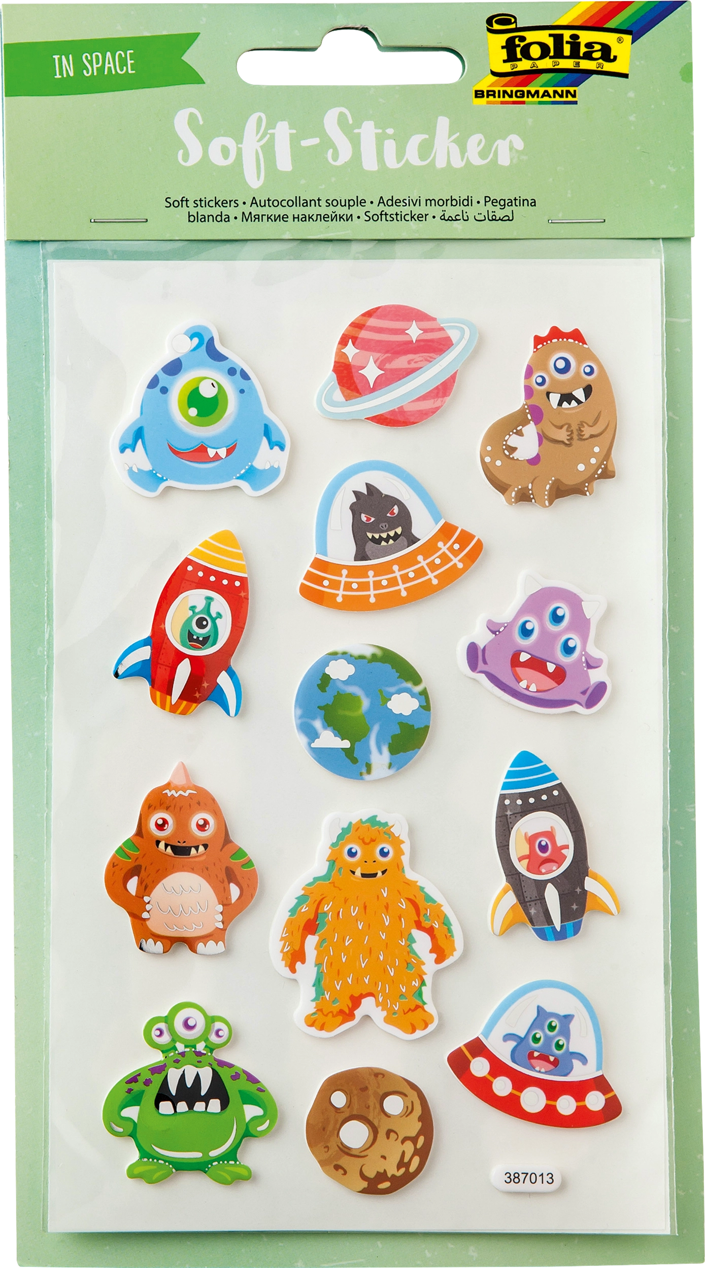 Soft-Sticker, Im Weltraum, 25 Sticker, 2 Blatt